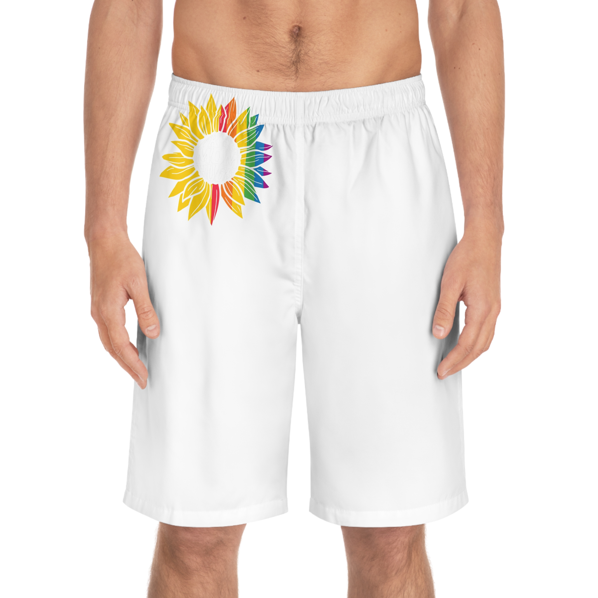 Sunflower Pride Gay Rainbow Tshirt Design Mens Board Shorts Aop - Image 3