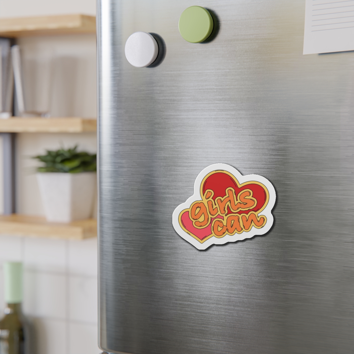 Girls Can Heart Sticker Vector Die Cut Magnets - Image 9