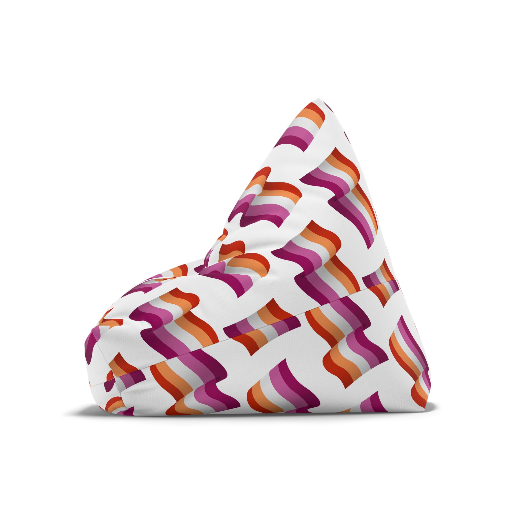 Flag Lesbian Lgbtq Ribbon Style Flag That Conveys Sense Movement Waving Effect Bean Bag Chair Cover - Image 8