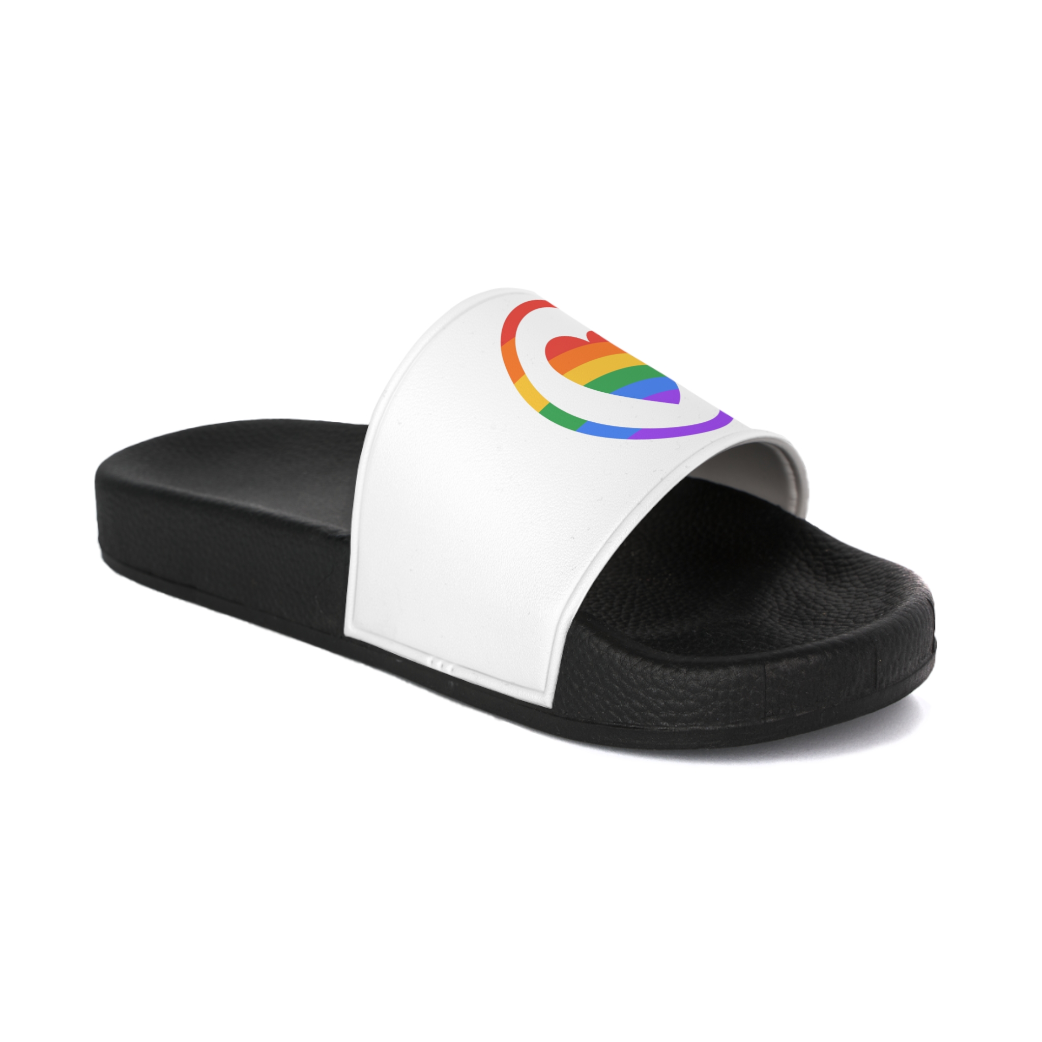 Lgbt Pride Month June Lesbian Gay Bisexual Transgender Lgbtq Flag Rainbow Vector (1) Mens Slide Sandals - Image 2
