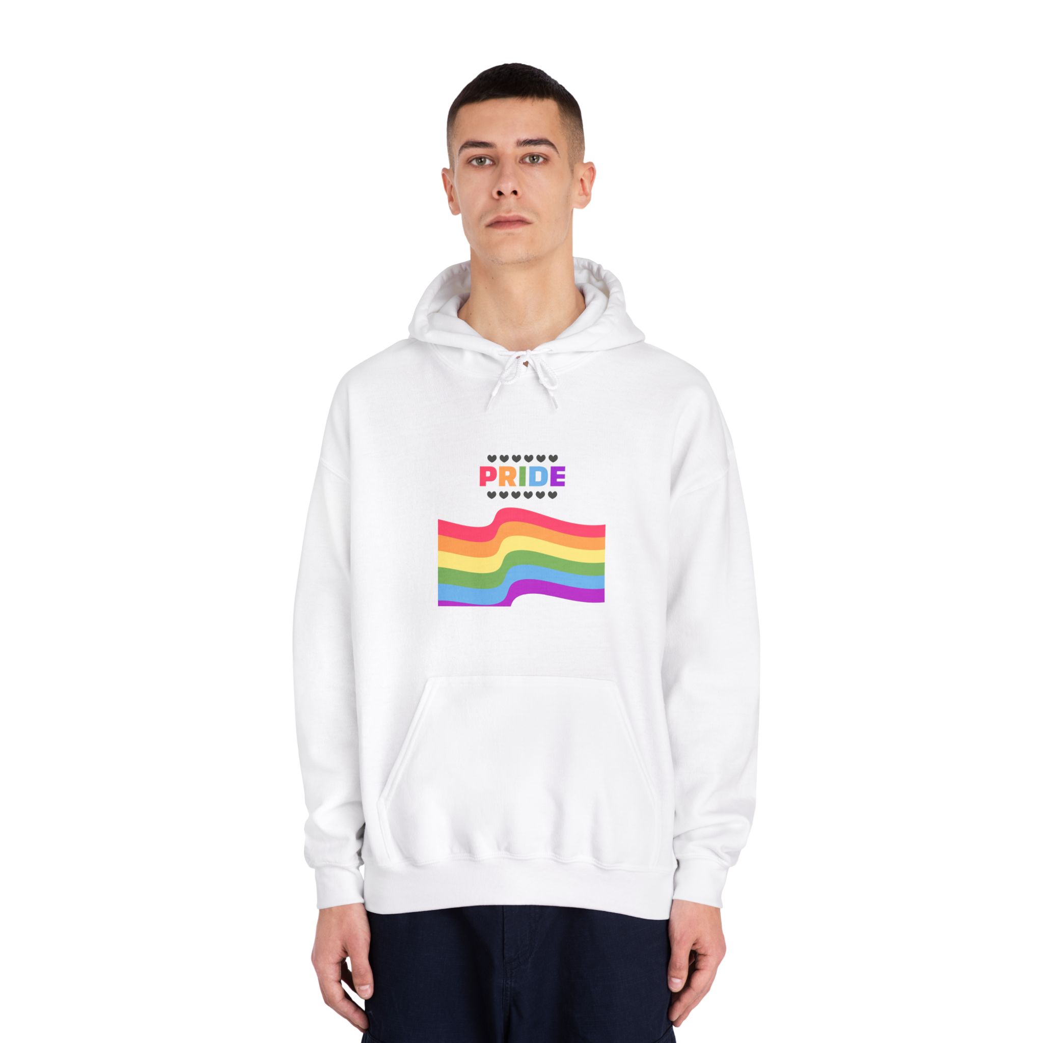 Pride Background With Flag Lgbtq Pride Unisex Dryblend Hooded Sweatshirt - Image 3