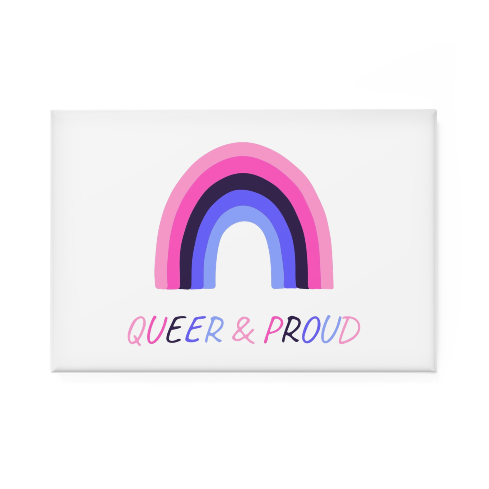 Colorful Rainbow Shape Omnisexual Pride Flag Happy Pride Day Lgbtqia Community Pride Month Vector Hand Drawn Doodle Posters Stickers Logo Cards (1) Button Magnet Rectangle 1 And 10 Pcs