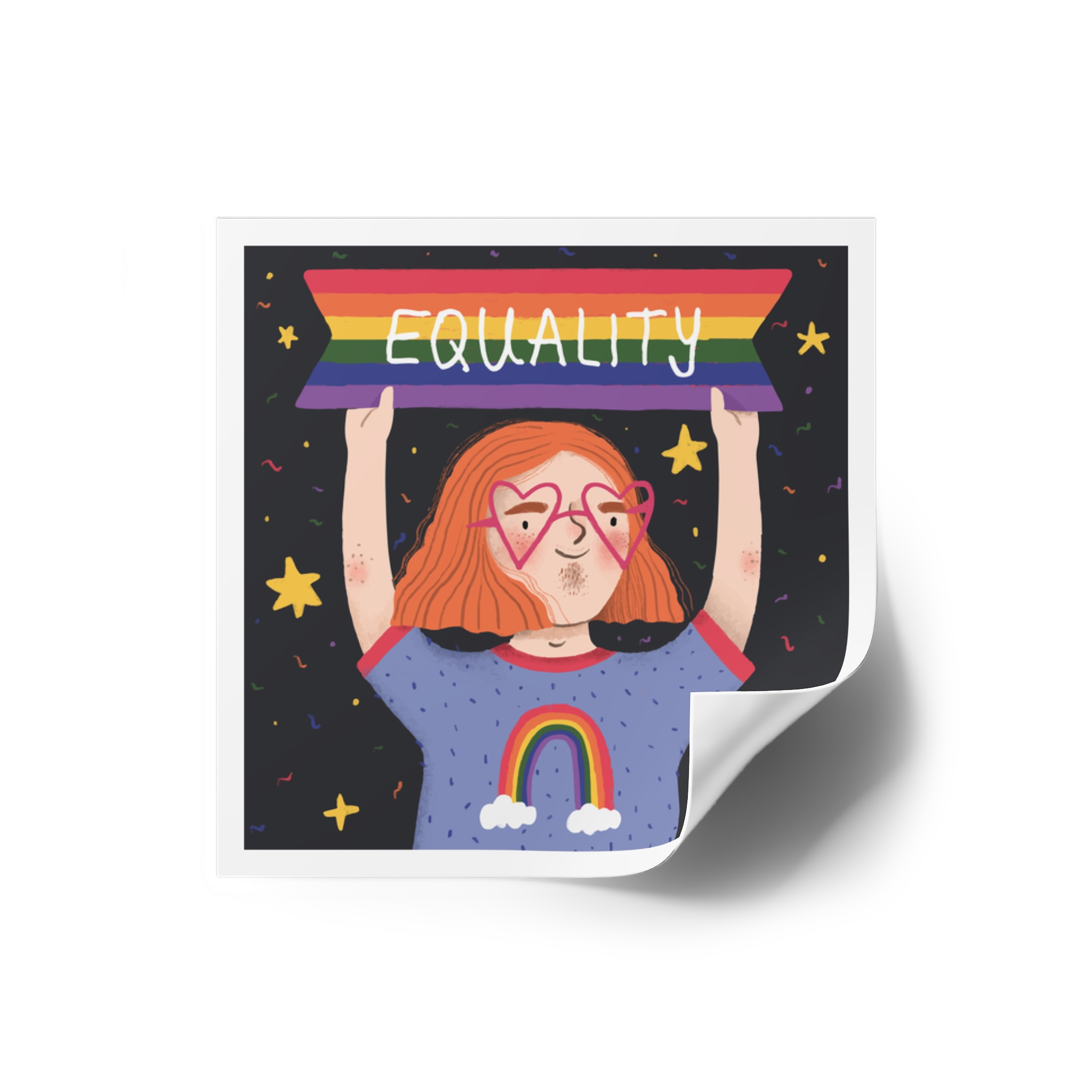 Pride Day Concept Equality Message Laminate Stickers Square - Image 2