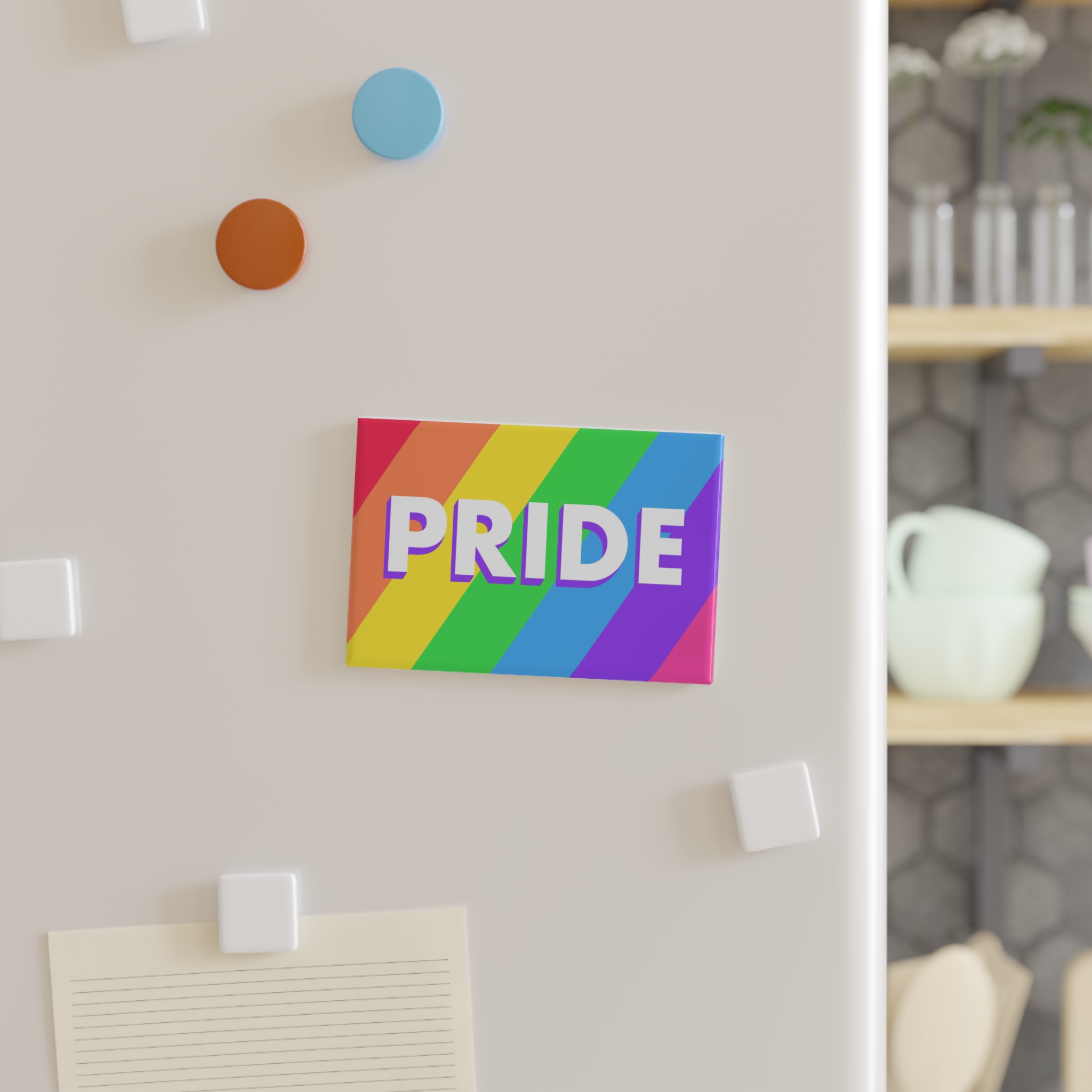 Pride Background 3 Button Magnet Rectangle 1 And 10 Pcs - Image 7