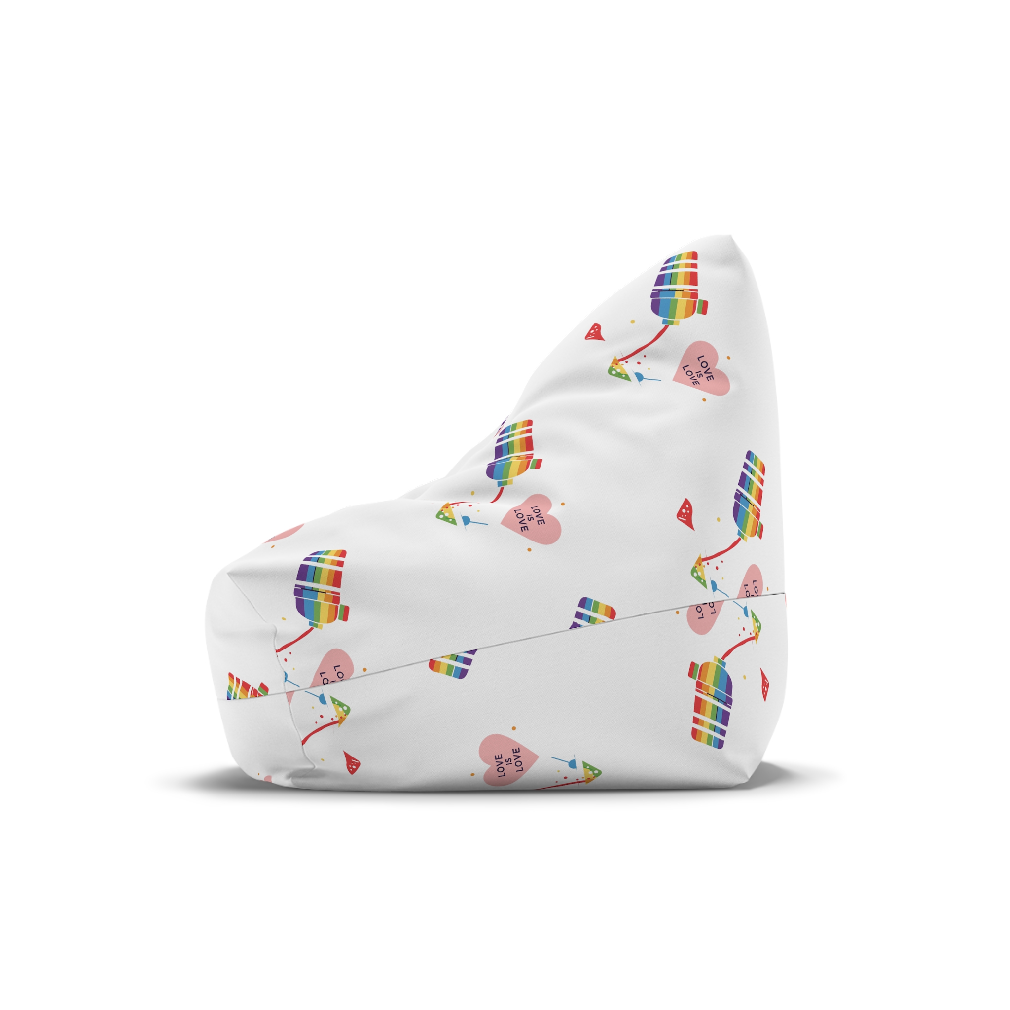 Rainbow Cocktail Shaker Pouring Drink With Heart Love Is Love Illustration Vector Bean Bag Chair Cover - Image 4
