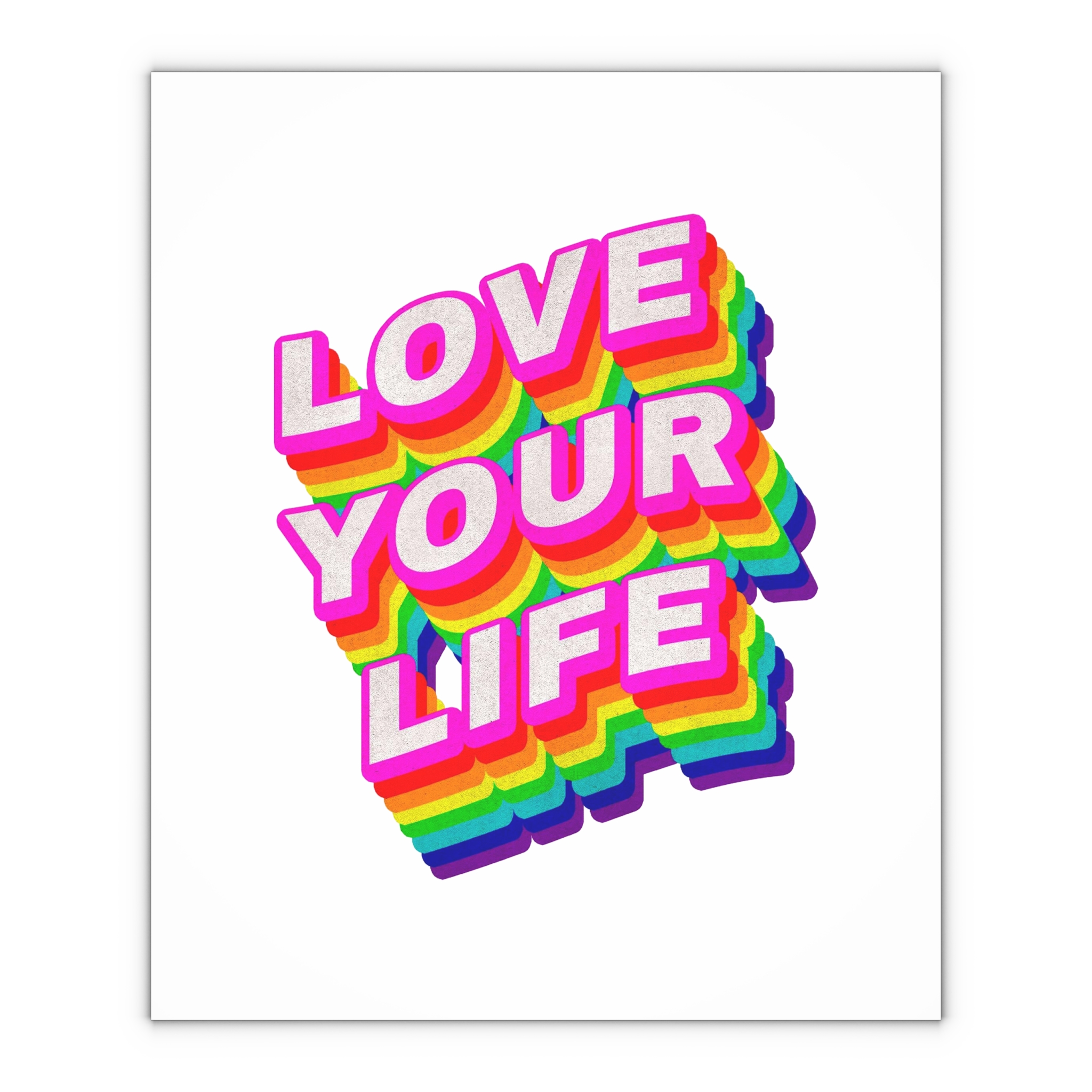 Rainbow Word Love Your Life Typography Design Element Gift Wrapping Paper Sheets 1pc - Image 4