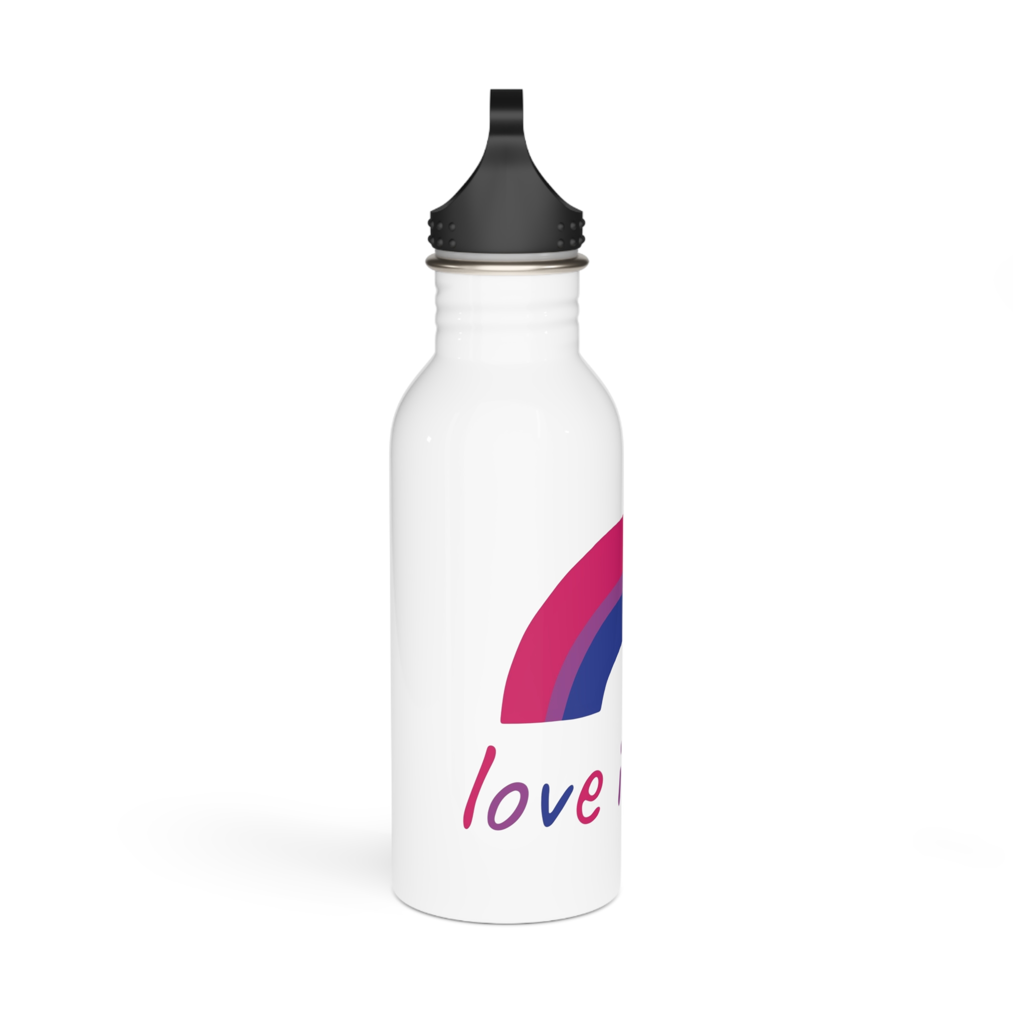 Colorful Rainbow Shape Bisexual Pride Flag Happy Pride Day Lgbtqia Community Pride Month Vector Hand Drawn Doodle Posters Stickers Logo Cards (1) Stainless Steel Water Bottle - Image 2