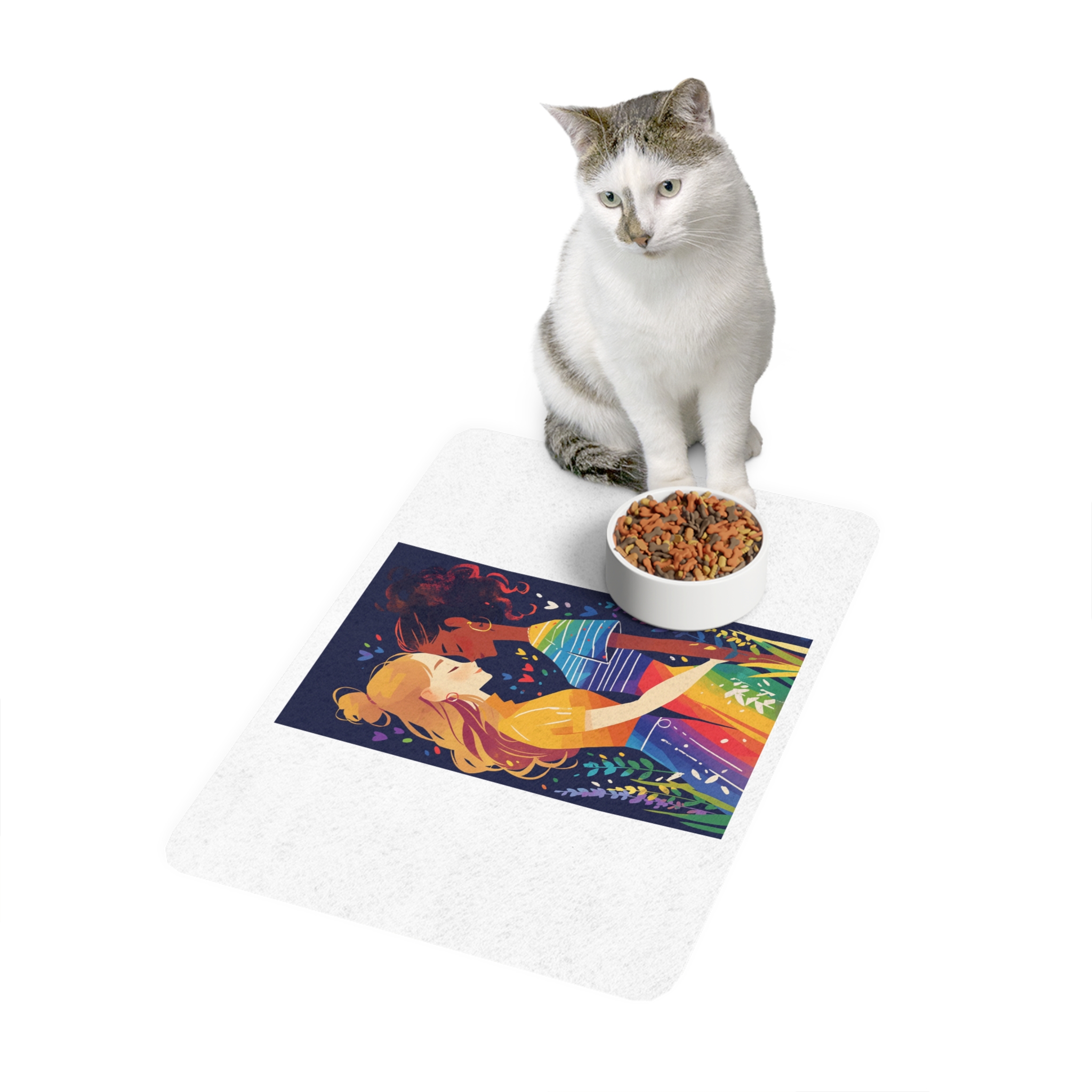 Lesbian Pride Design 4C2A5F Pet Food Mat 12x18 - Image 3