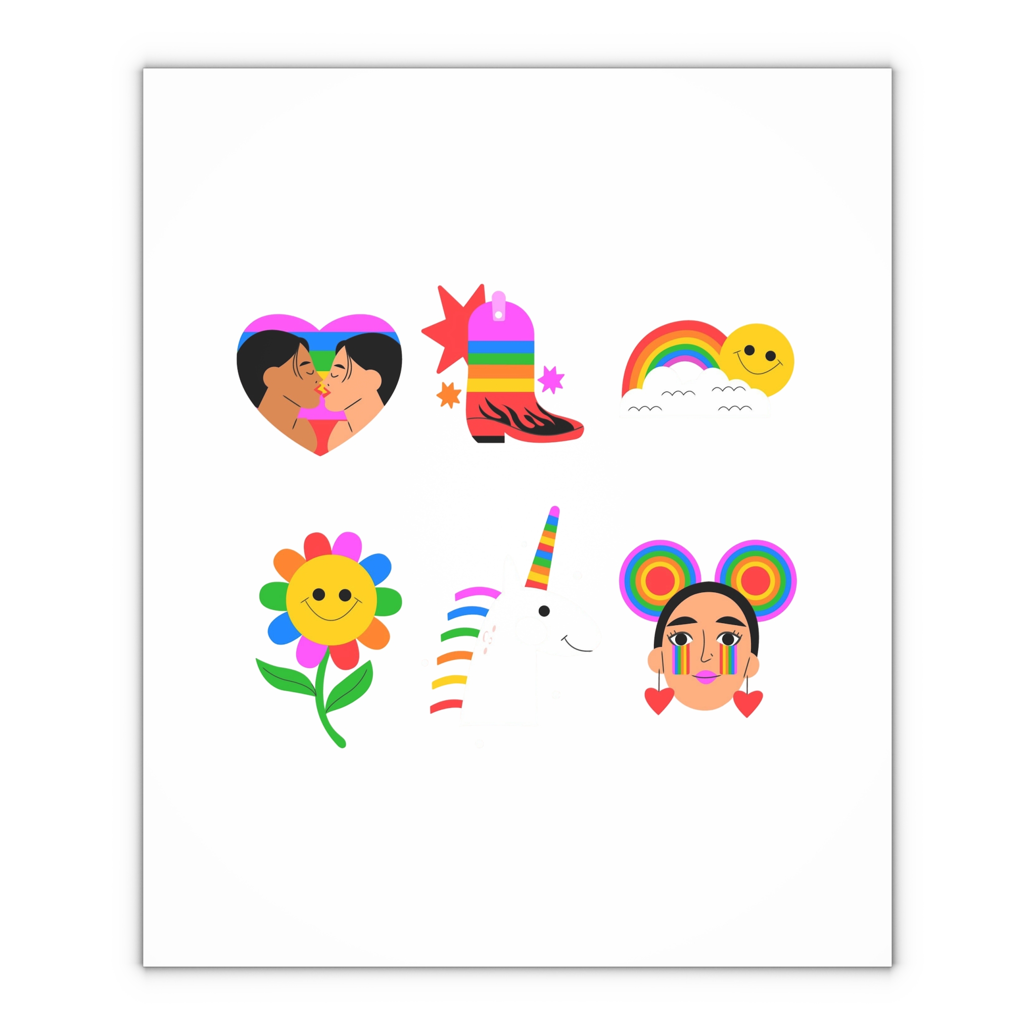 Flat Design Elements Collection Pride Month Celebration Gift Wrapping Paper Sheets 1pc - Image 4
