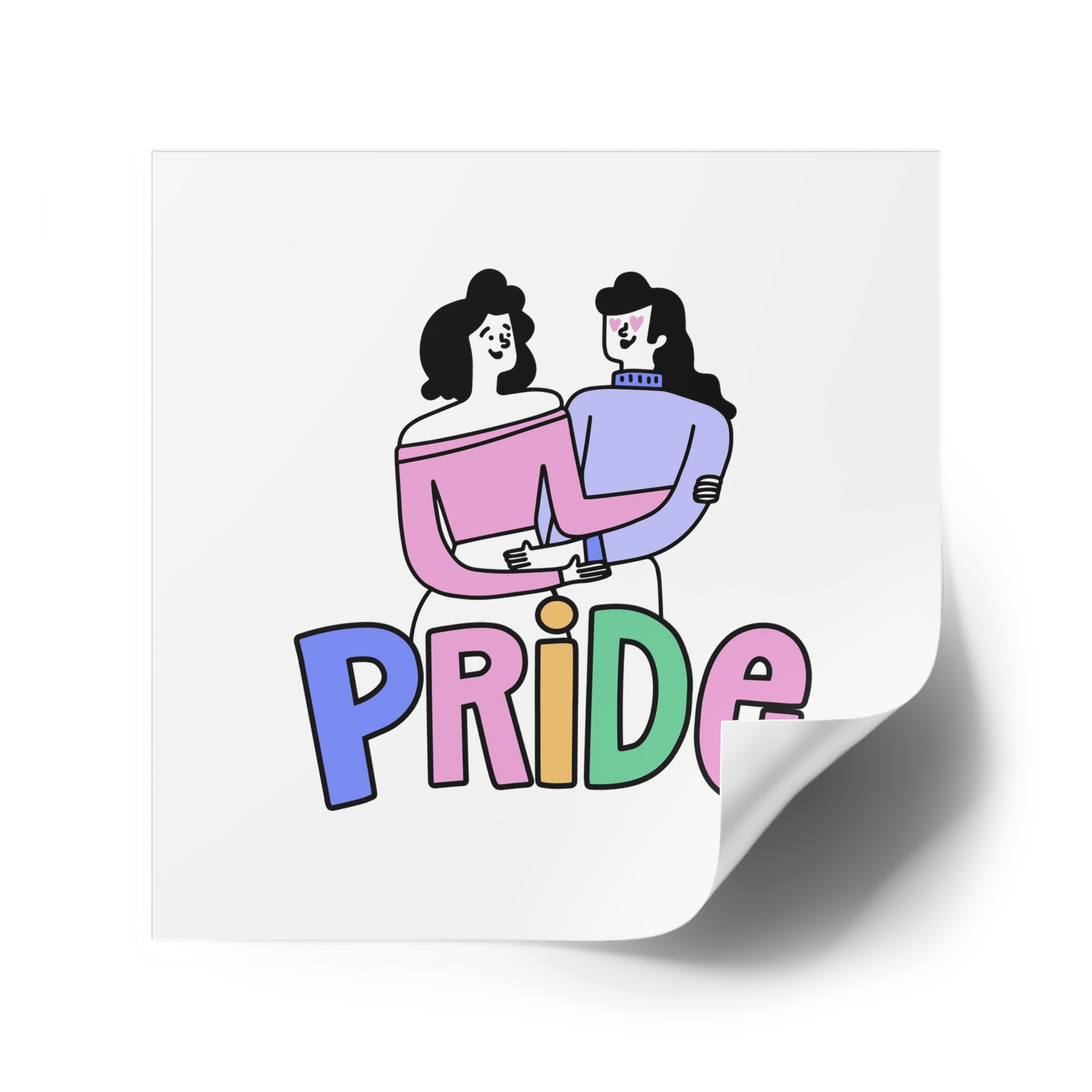 Pride Day Lettering Laminate Stickers Square - Image 46