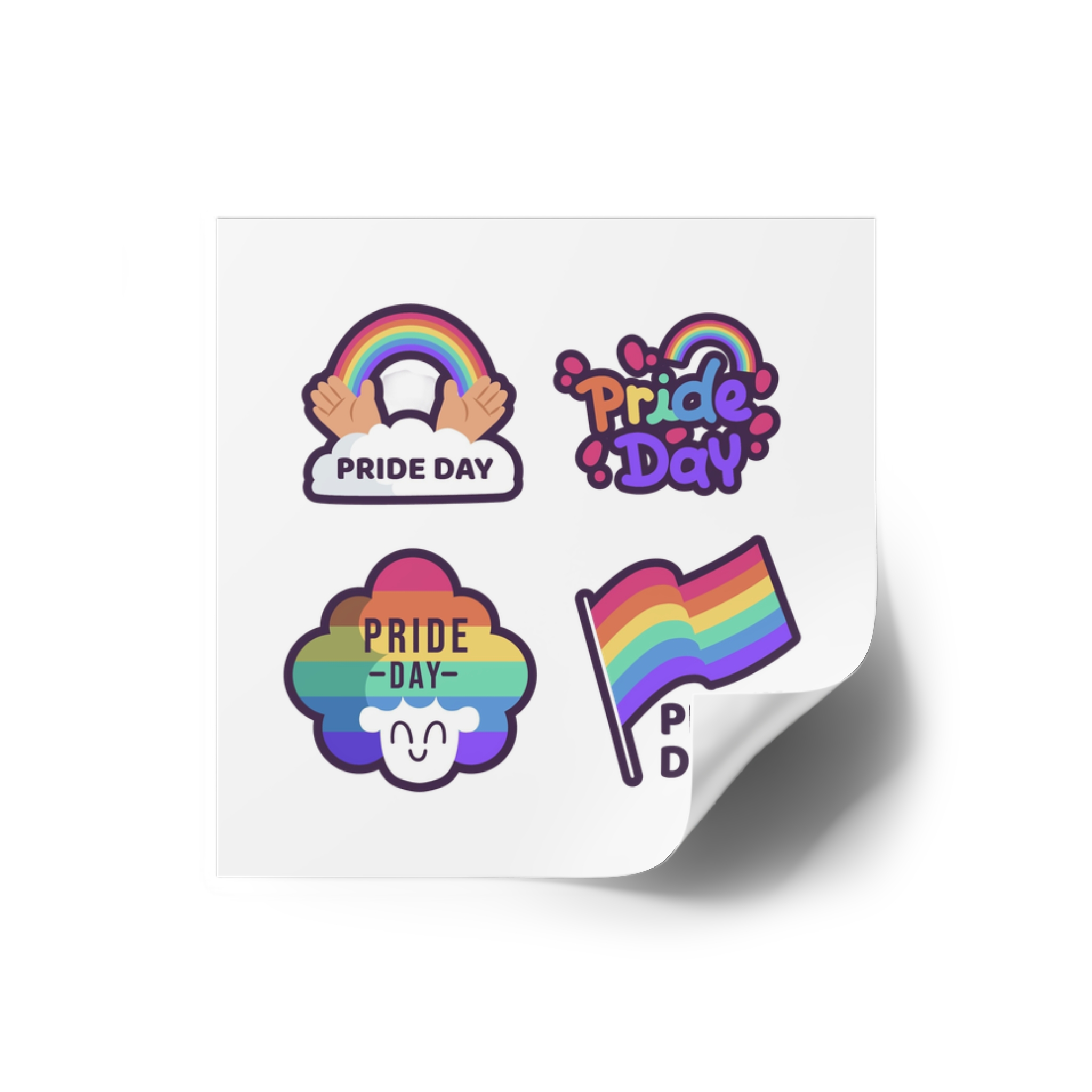 Labels With Pride Day Event Laminate Stickers Square - Image 10