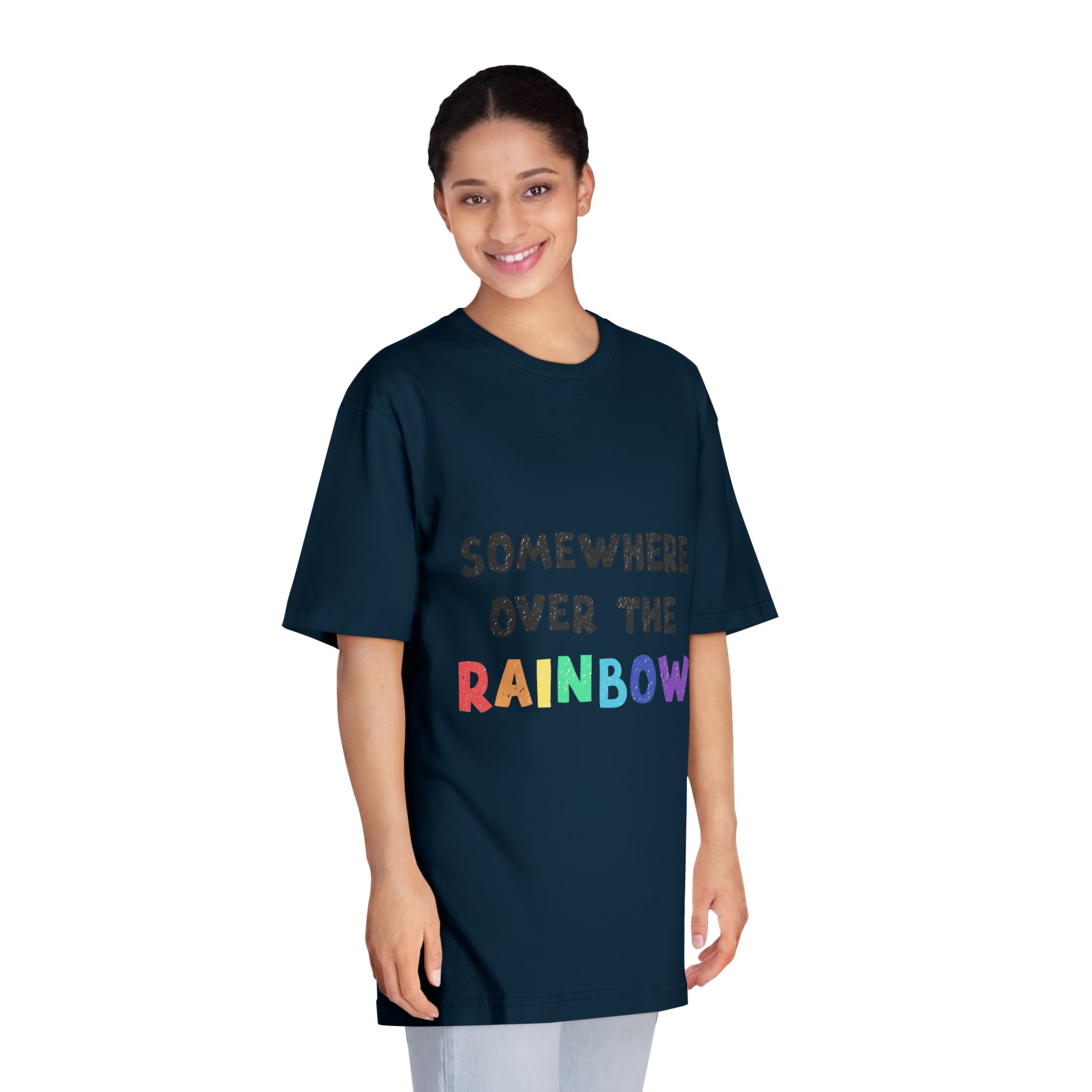 Vector Illustration With Hand Drawn Lettering Rainbow - Unisex Classic Crewneck T Shirt - Image 19