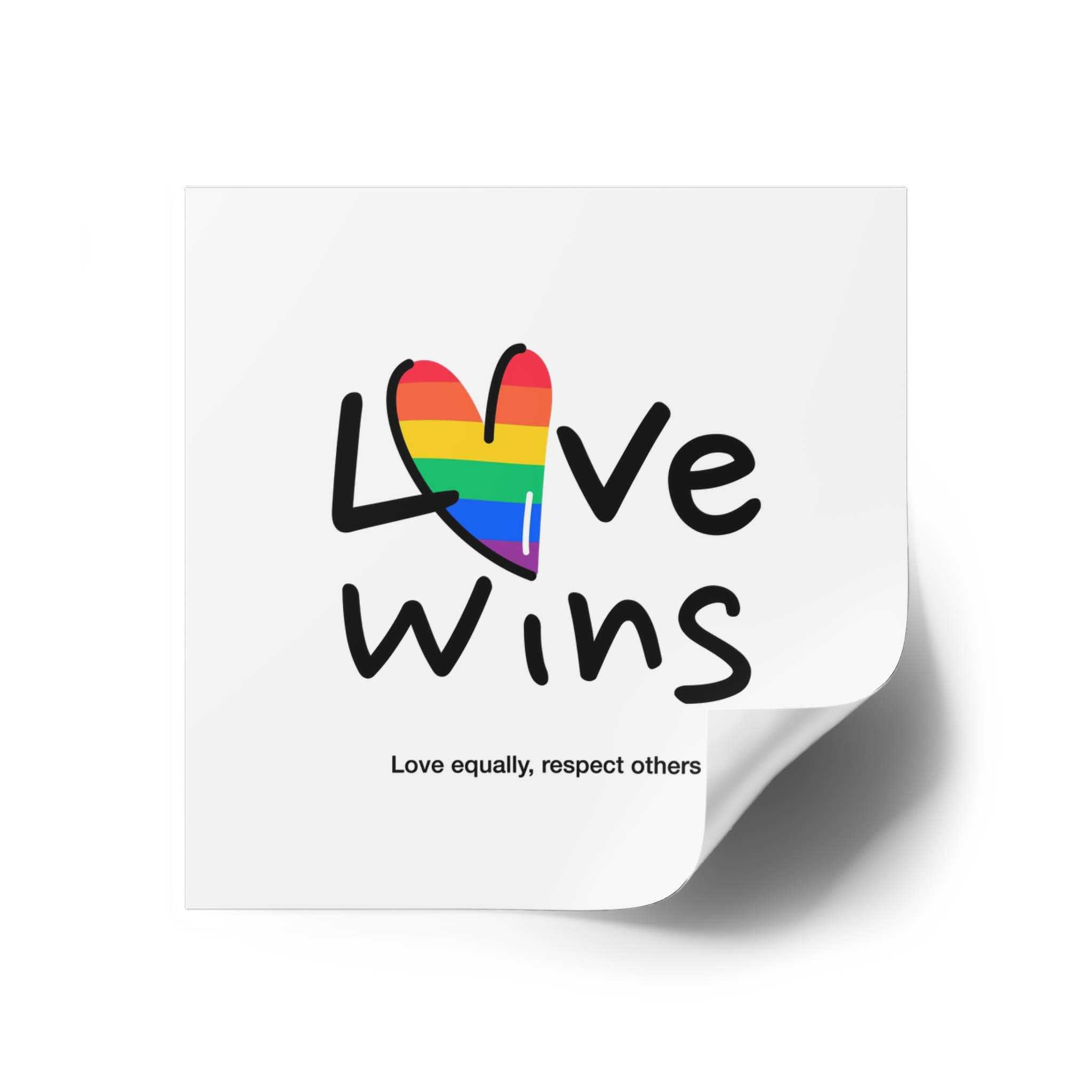 Love Letter Pride Rainbow Lettering Text Writing Pattern Freedom Love Heart Homo Colors Flag Parade(2) (1) Laminate Stickers Square - Image 18