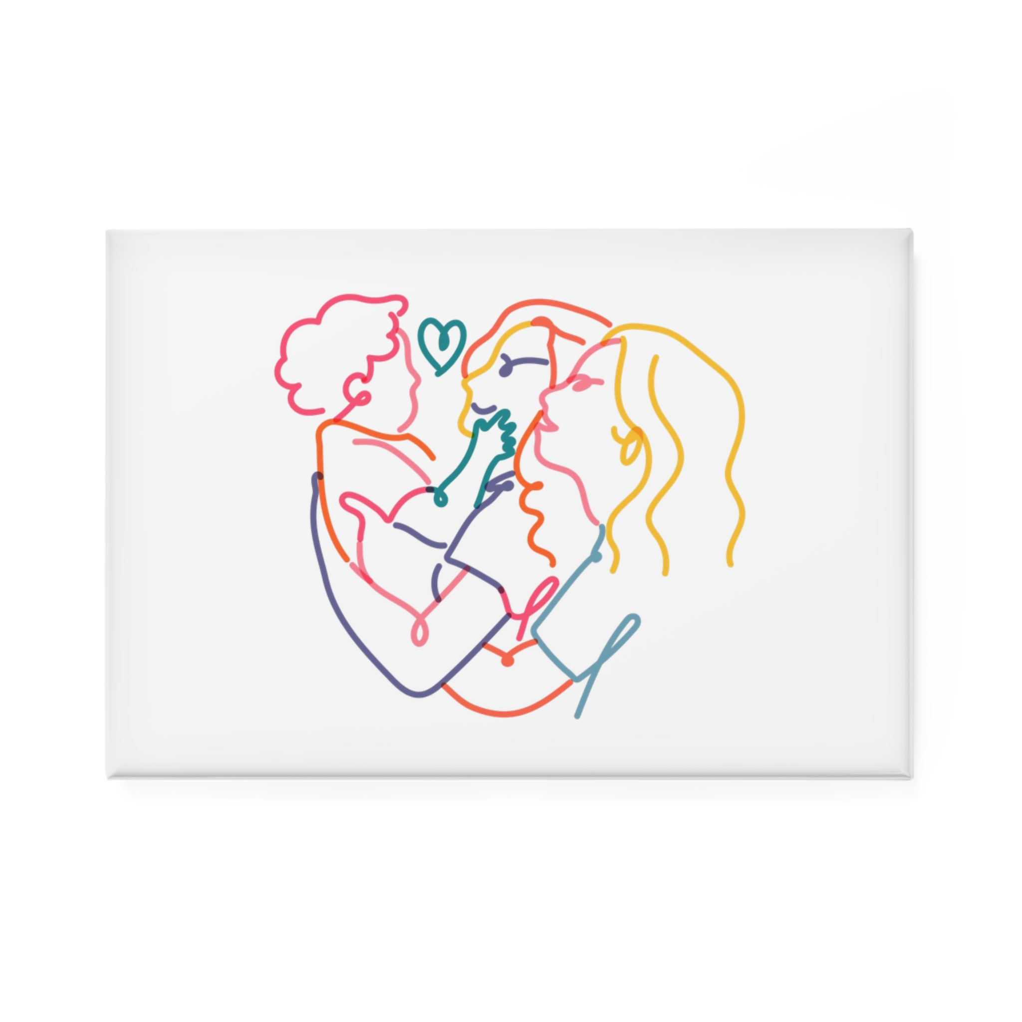 Lesbian Family Clipart Lgbtq Line Portrait Illustration Vector Button Magnet Rectangle 1 And 10 Pcs - Image 5
