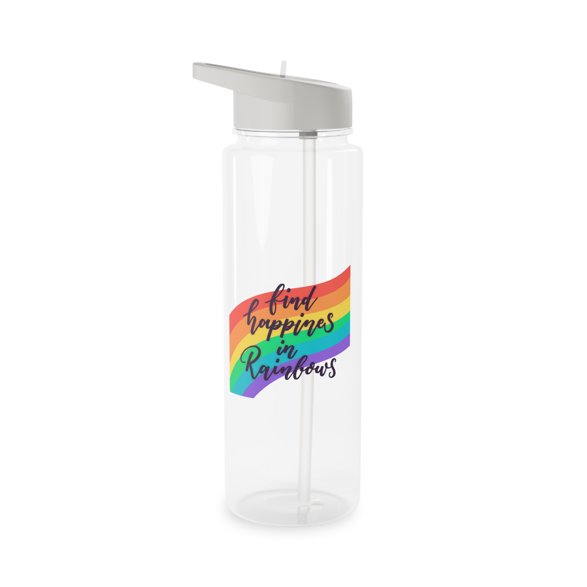 Pride Day Lettering With Rainbow Colors Tritan Water Bottle - Image 5