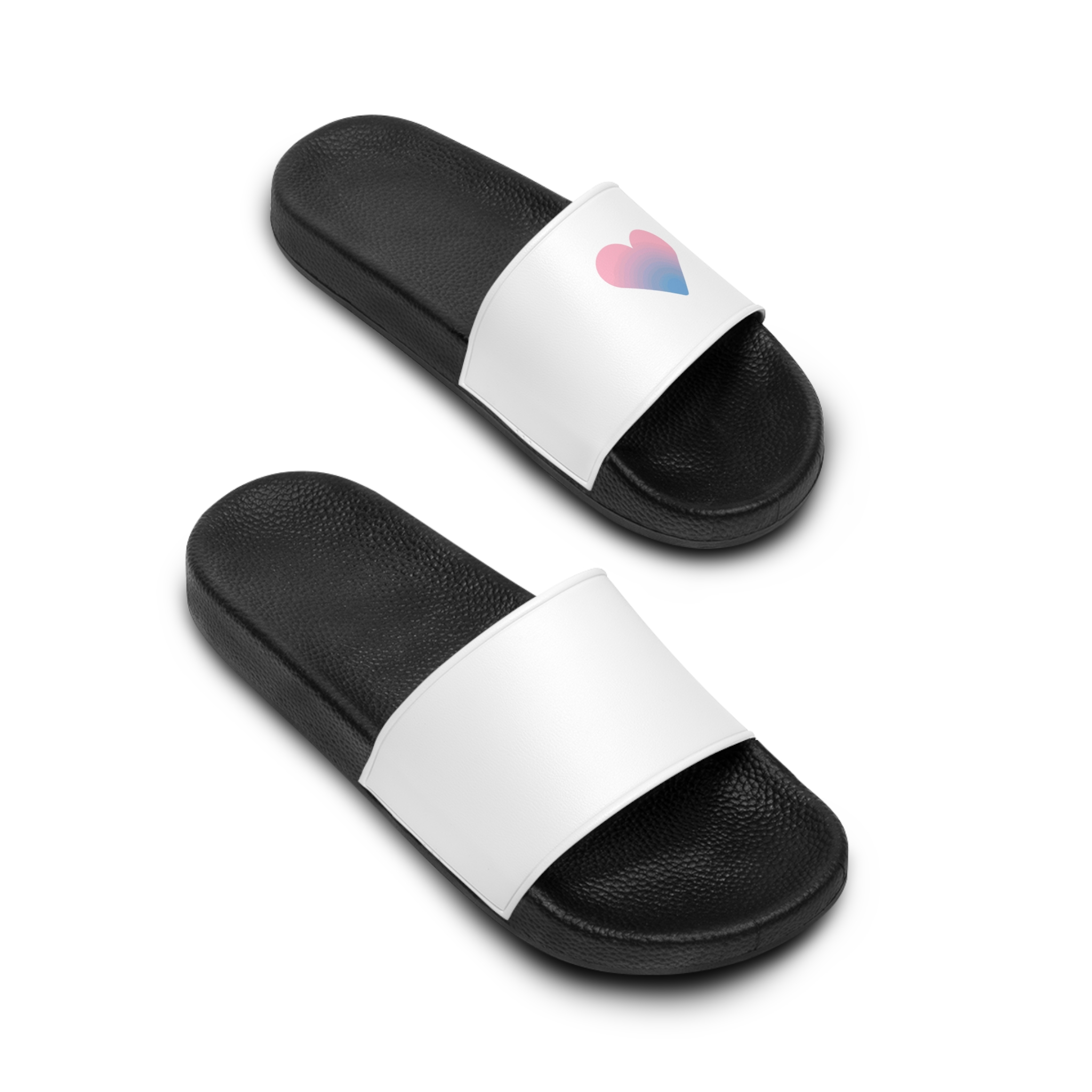 Gradient Heart Symbol Love Affection Mens Slide Sandals - Image 4