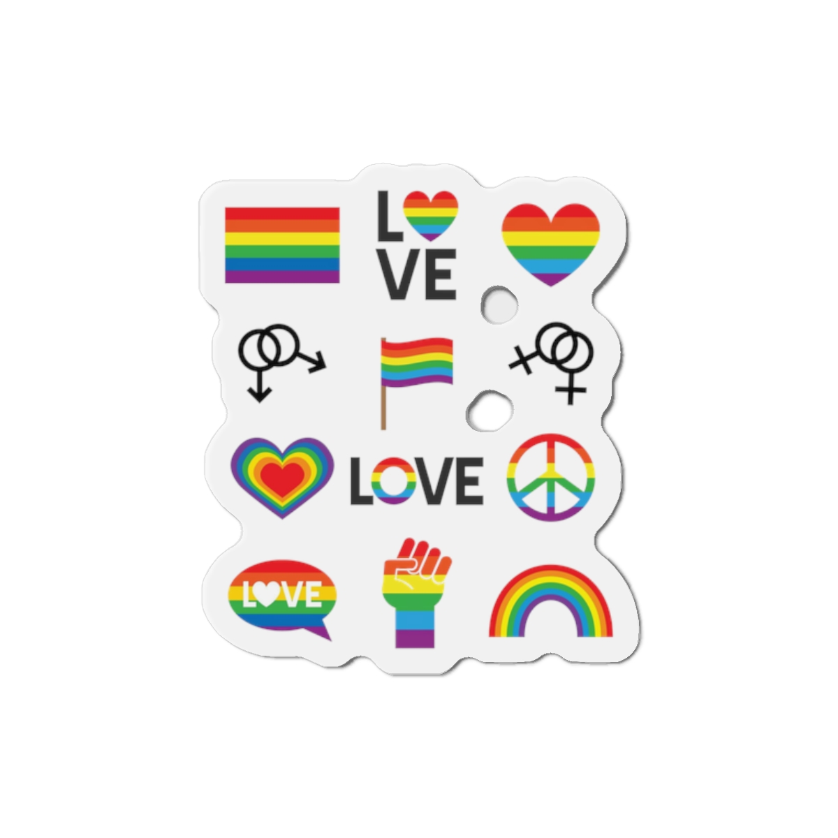 Vector Set Lgbt Homosexual Rainbow Flag Die Cut Magnets