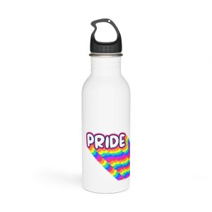 Pride Text Lettering Pride Month Celebration Poster Stainless Steel Water Bottle