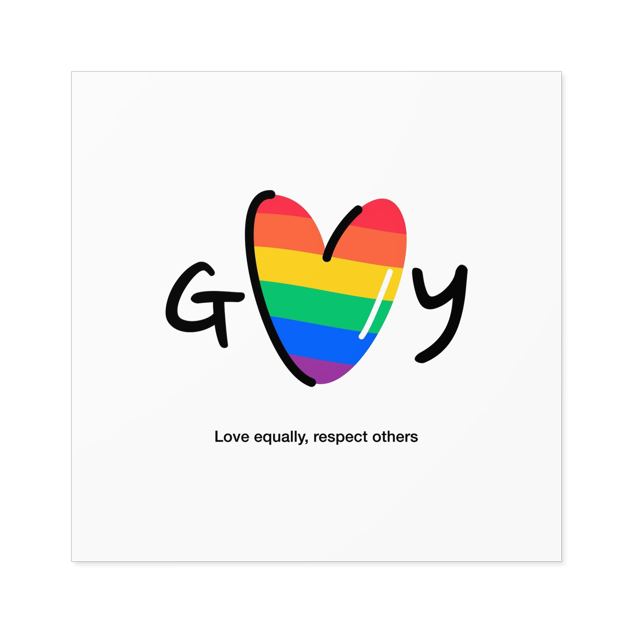 Love Letter Pride Rainbow Lettering Text Writing Pattern Freedom Love Heart Homo Colors Flag Parade Laminate Stickers Square - Image 57