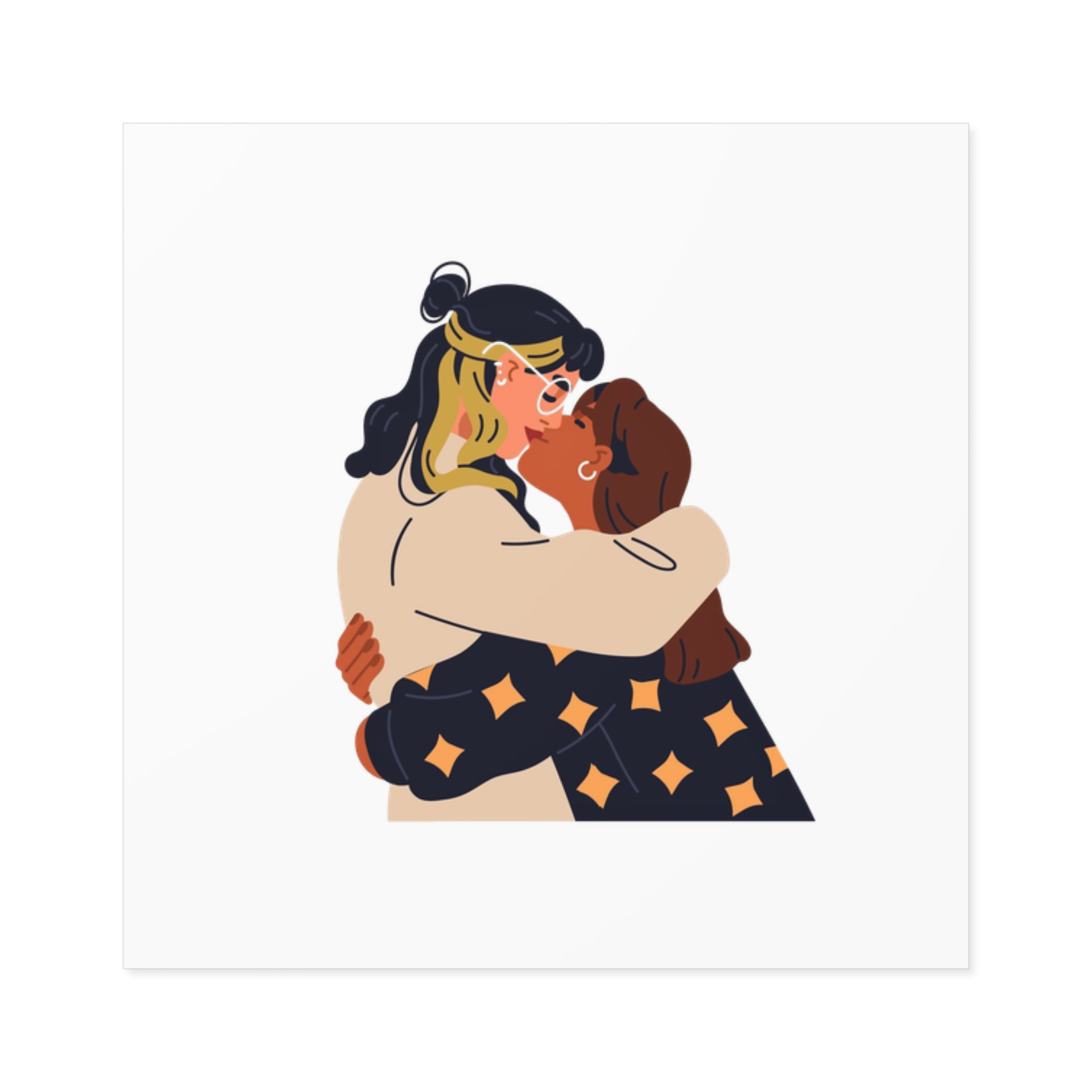 Lesbian Love Couple Kissing Hugging Lgbt Women Embracing Together With Passion Modern Young Homosexual Girlfriends Lgbtq Lovers Valentines Flat Vector Illustration Isolated White Background Laminate... - Image 9