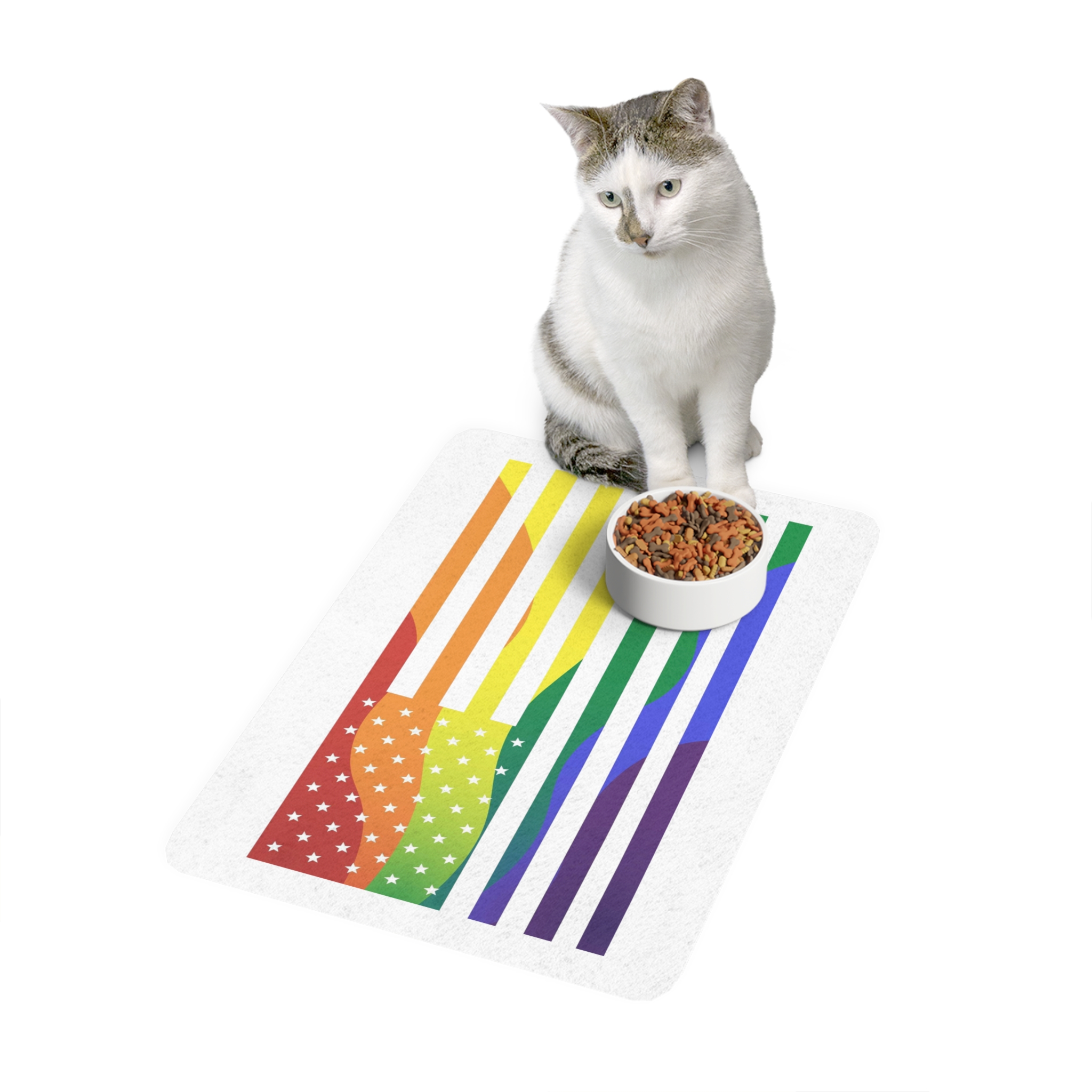 Pride Month America Concept Us Pride Month Flag Pet Food Mat 12x18 - Image 3