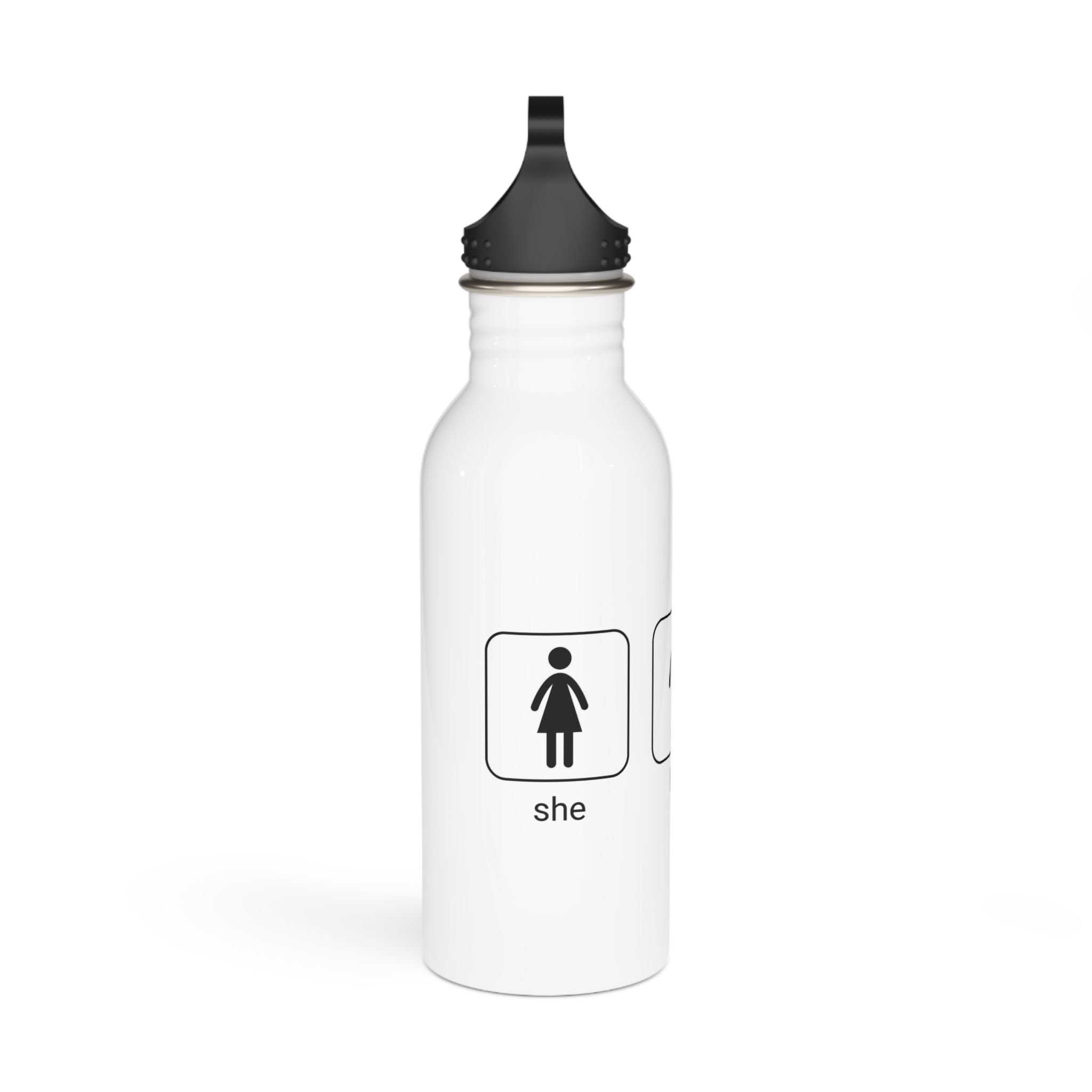 Gender Neutral Toilet Sign Concept Set Word They Written With Red Marker Male Female Unisex Stainless Steel Water Bottle - Image 2