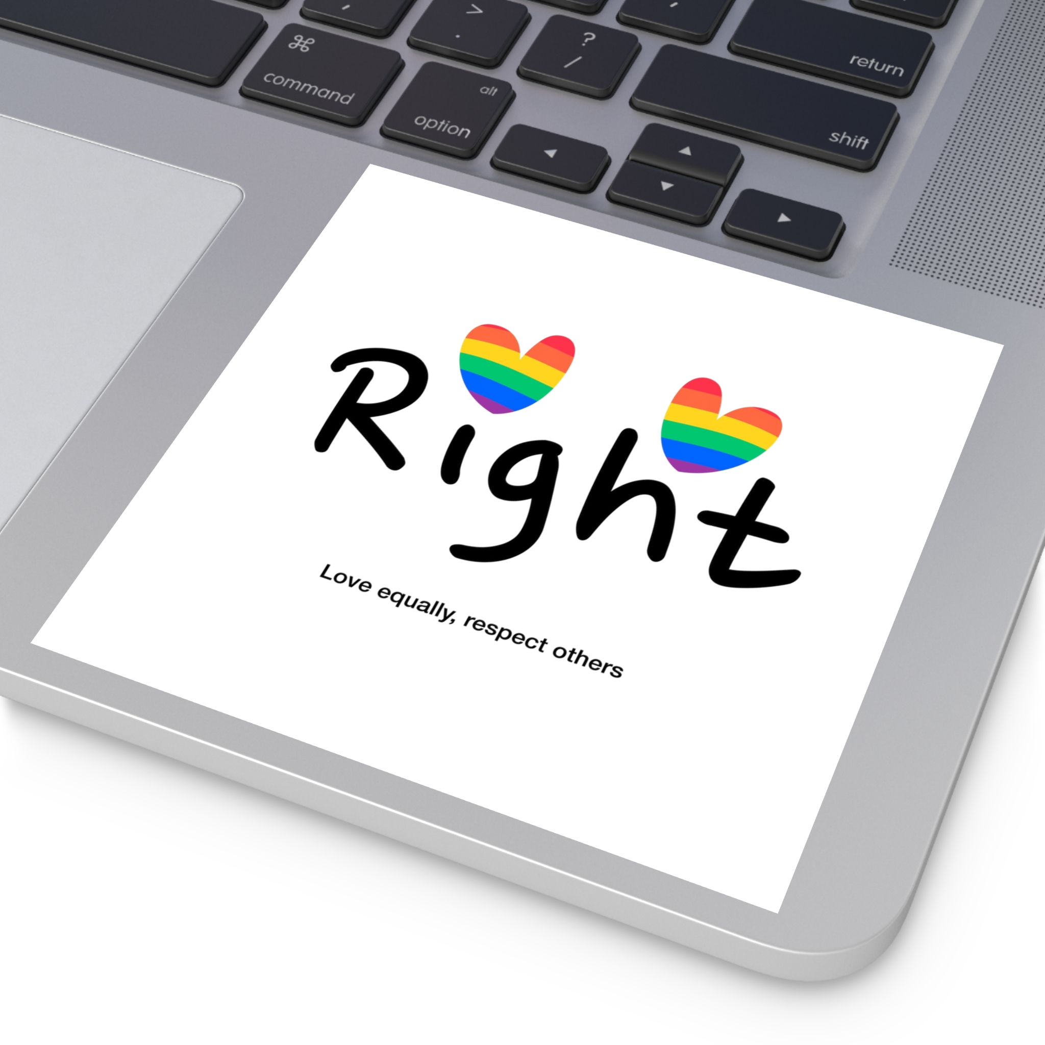 Love Letter Pride Rainbow Lettering Text Writing Pattern Freedom Love Heart Homo Colors Flag Parade(1) Laminate Stickers Square - Image 35