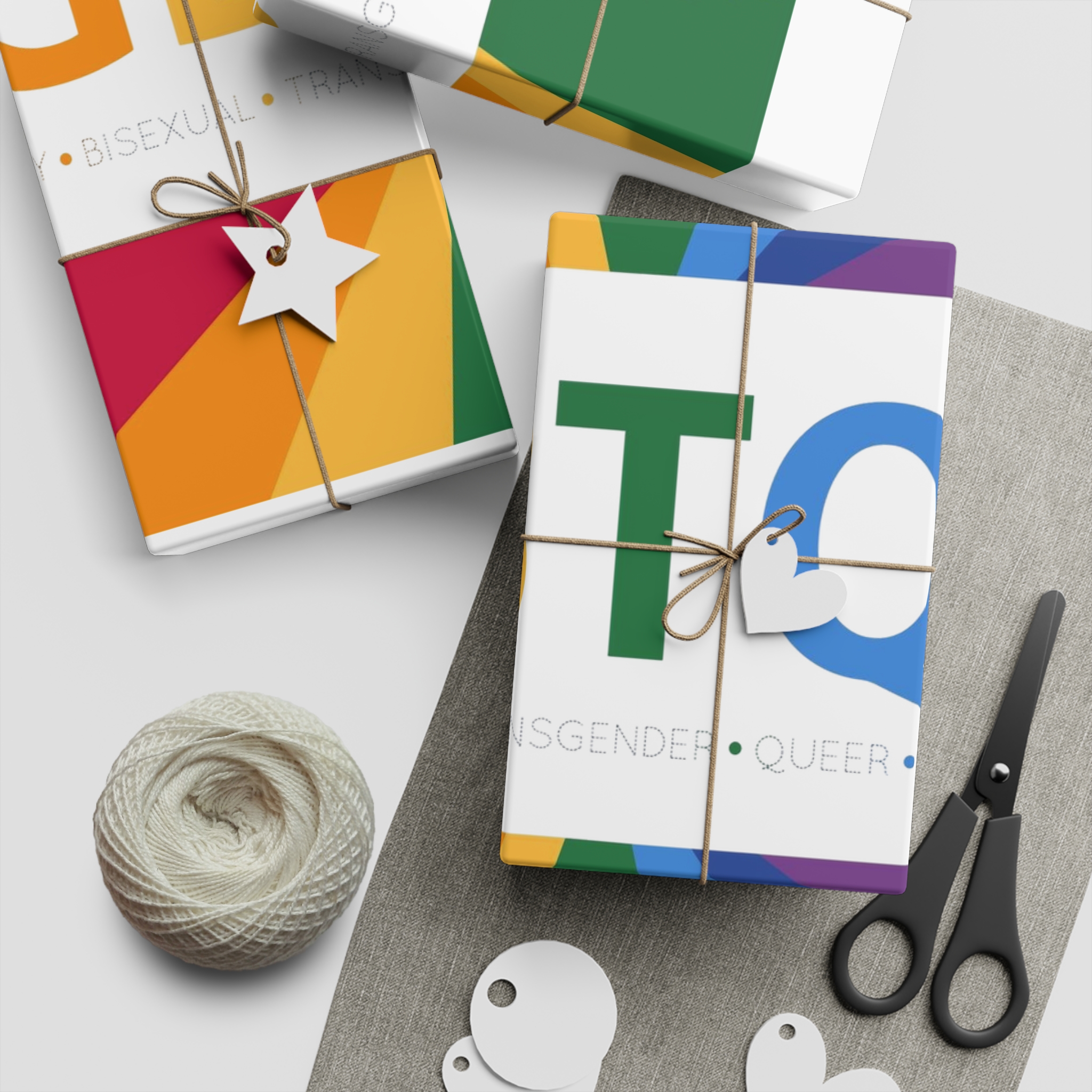 Lgbtqia Text Banner With Rainbow Background Lgbtqia Typography With Lgbt Gay Pride Flag Colours Gift Wrapping Paper Sheets 1pc - Image 5