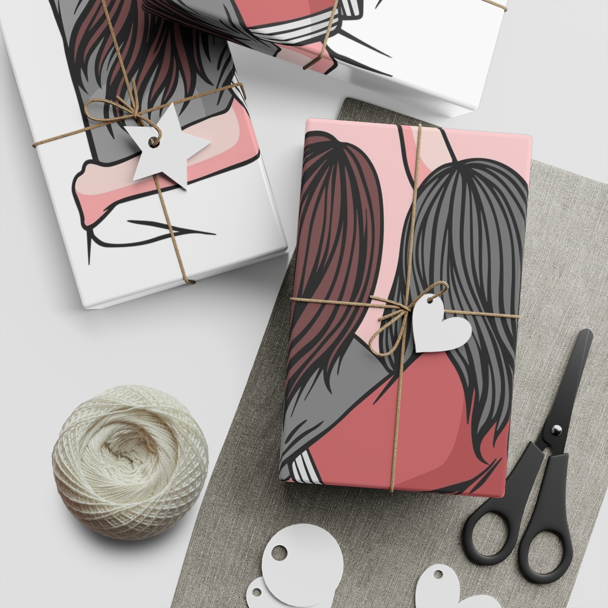 Hand Drawn Friendship Day With Friends Hugging Gift Wrapping Paper Sheets 1pc - Image 5