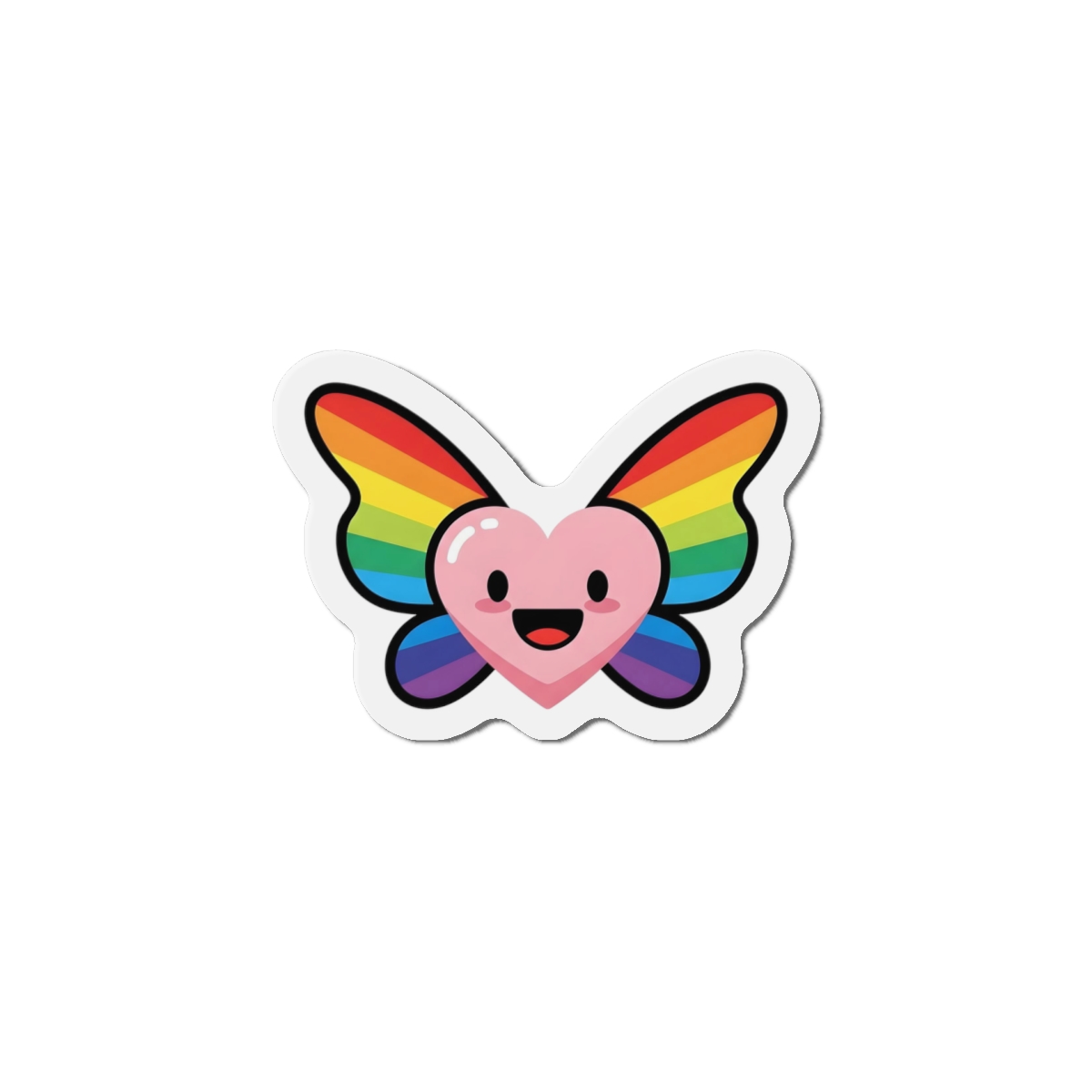 Happy Rainbow Heart Butterfly1 Die Cut Magnets - Image 10