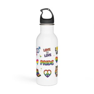 Pride Stickers Doodle Set Colorful Lgbtq Hand Drawn Icons Pack Stainless Steel Water Bottle