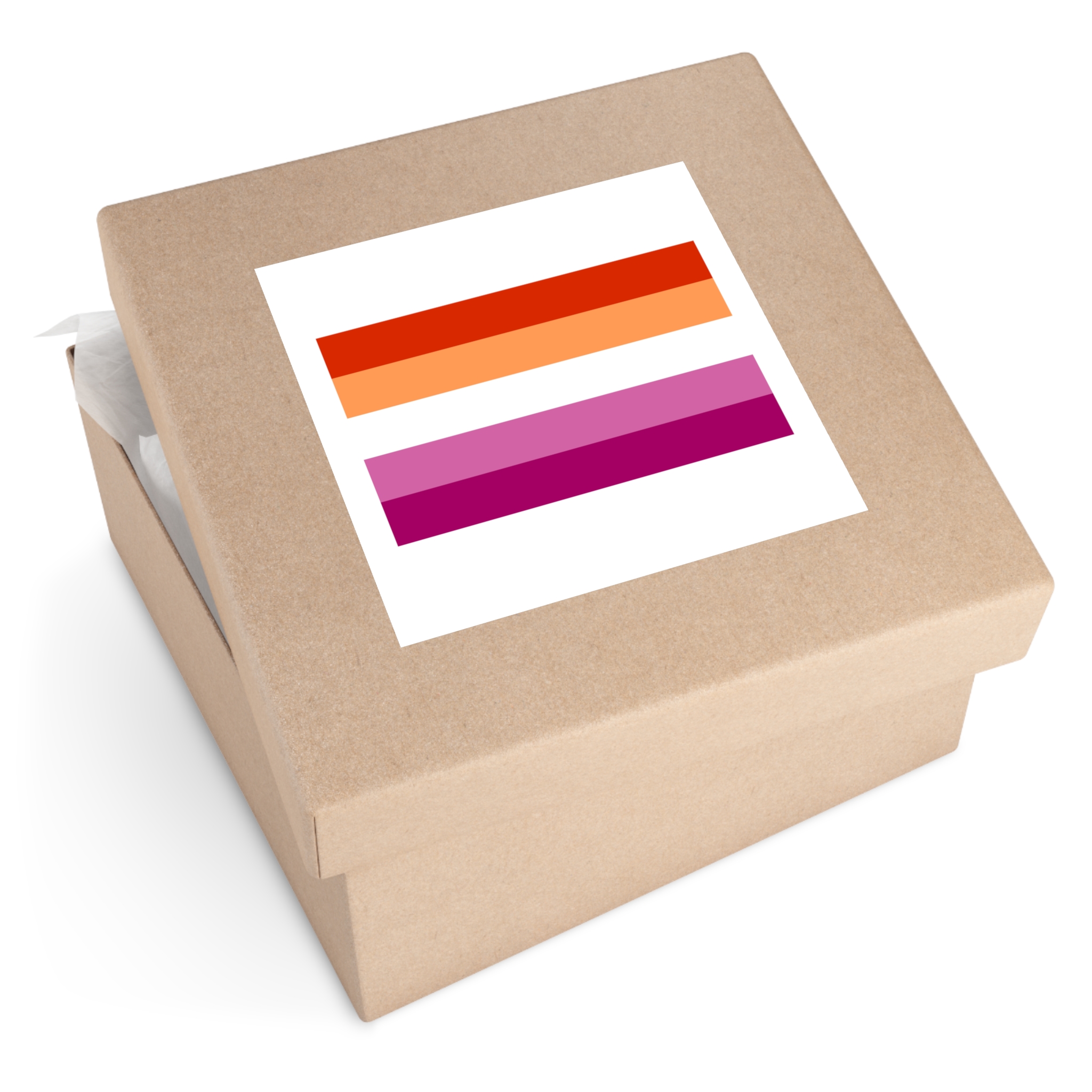 Lesbian Flag Laminate Stickers Square - Image 59