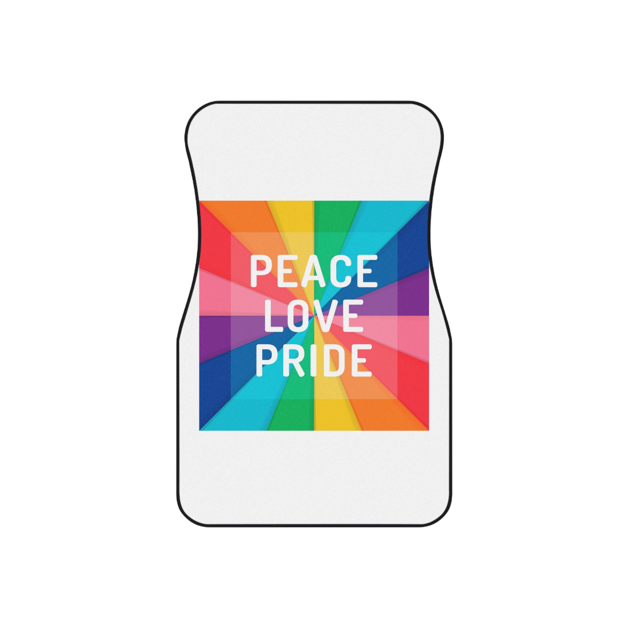 Rainbow Colored Background With Peace Love Pride Concept Pride Month Car Mats Set Of 4 - Image 2