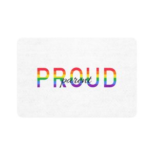Proud Parent Letering Rainbow Colors Lgbt Flag Lgbt Parents Community Support Pet Food Mat 12x18
