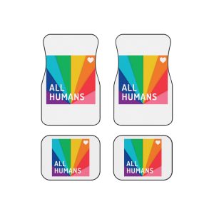 Rainbow Colored Background With All Humans Concept Pride Month Car Mats Set Of 4