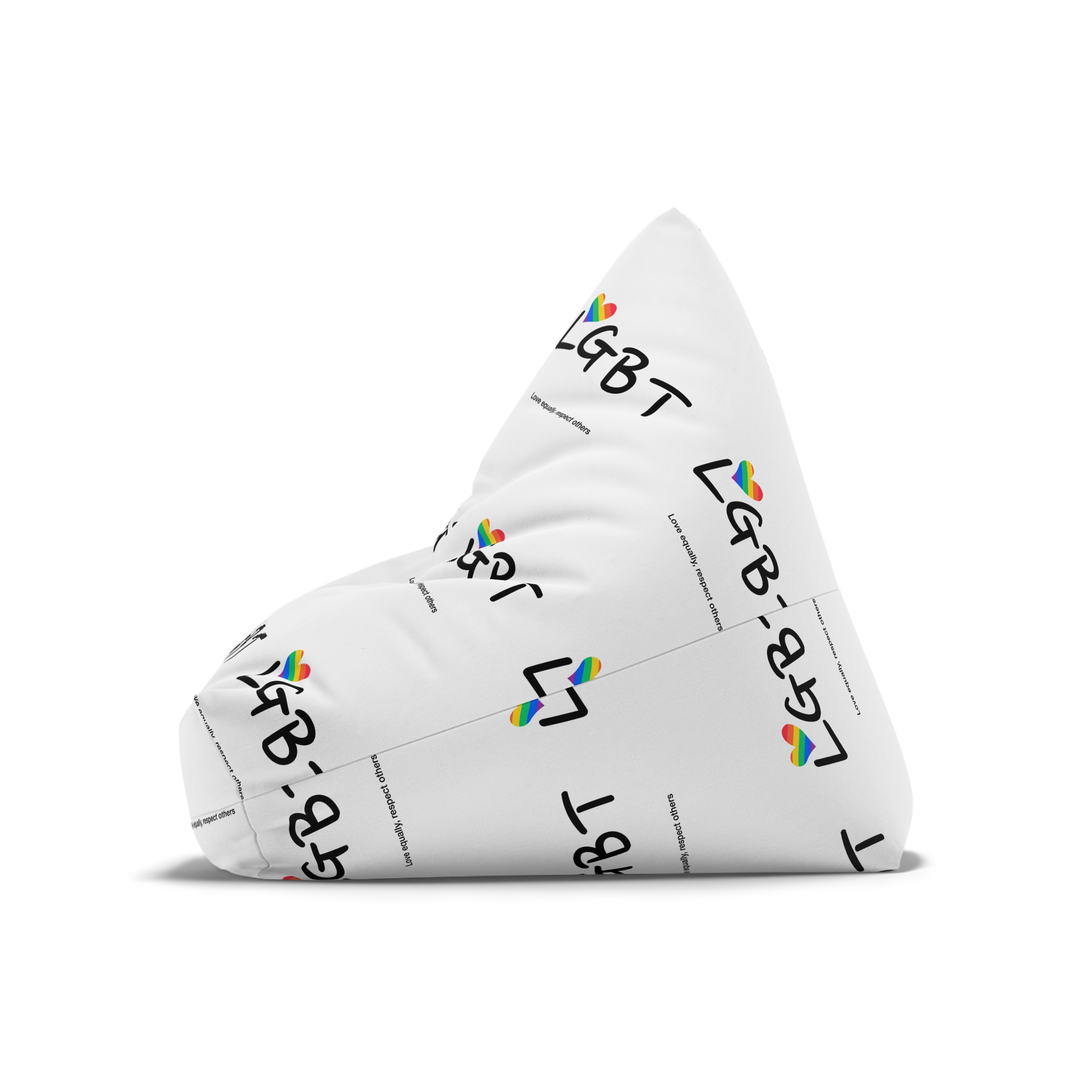 Love Letter Pride Rainbow Lettering Text Writing Pattern Freedom Love Heart Homo Colors Flag Parade(3) Bean Bag Chair Cover - Image 8