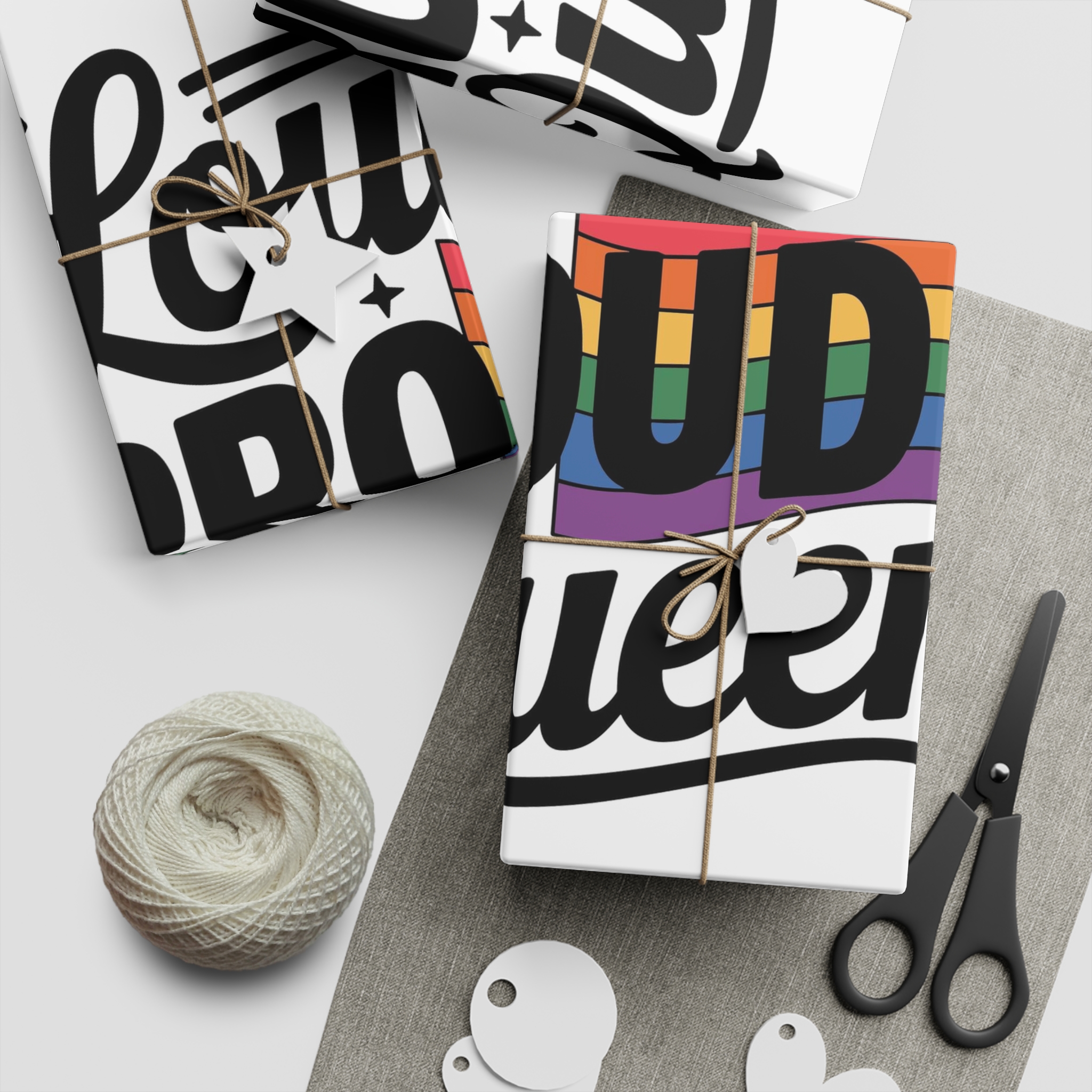 Loud Proud Queer T Shirt Design Isolated White Background2 Gift Wrapping Paper Sheets 1pc - Image 2
