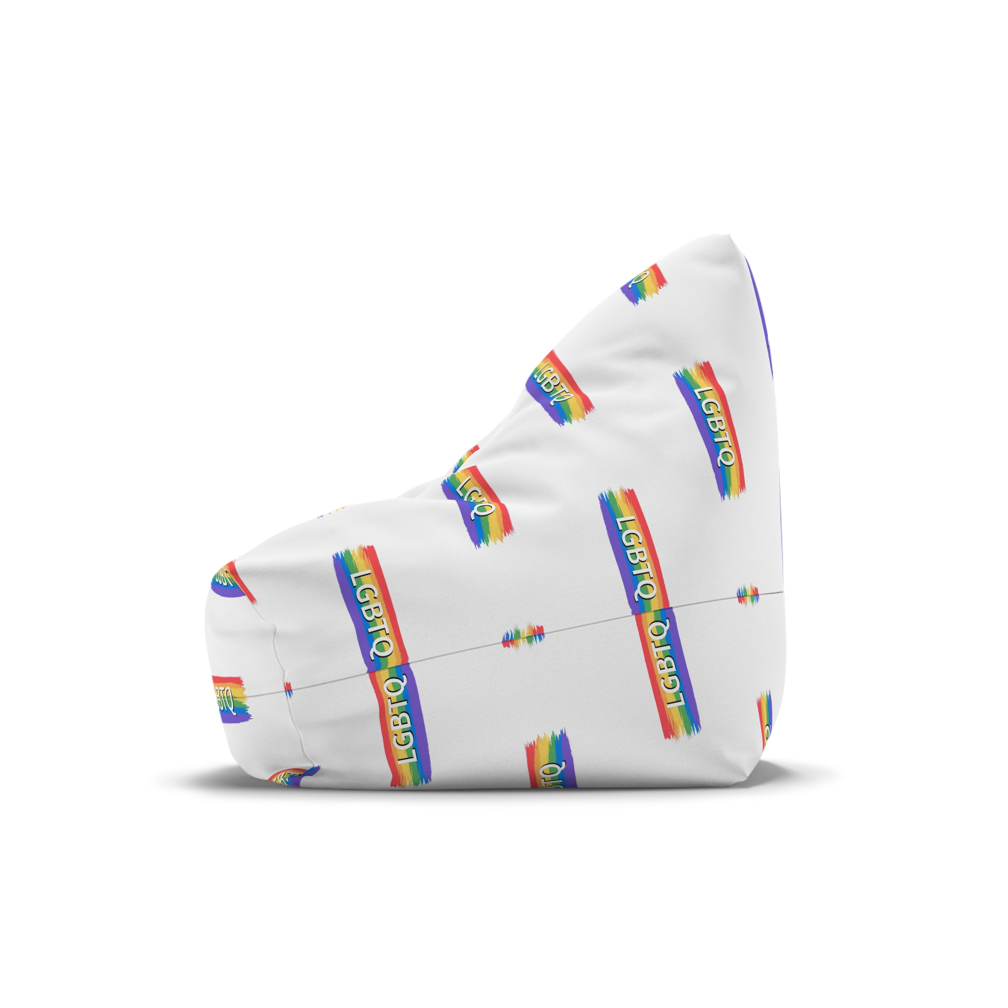 Lgbtq Rainbow Flag Pride Month June Colorful Brush Stroke Lgbtq Flag Vector Illustration Bean Bag Chair Cover - Image 4