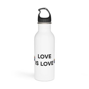 Love Is Love With Rainbow Hearts Stainless Steel Water Bottle