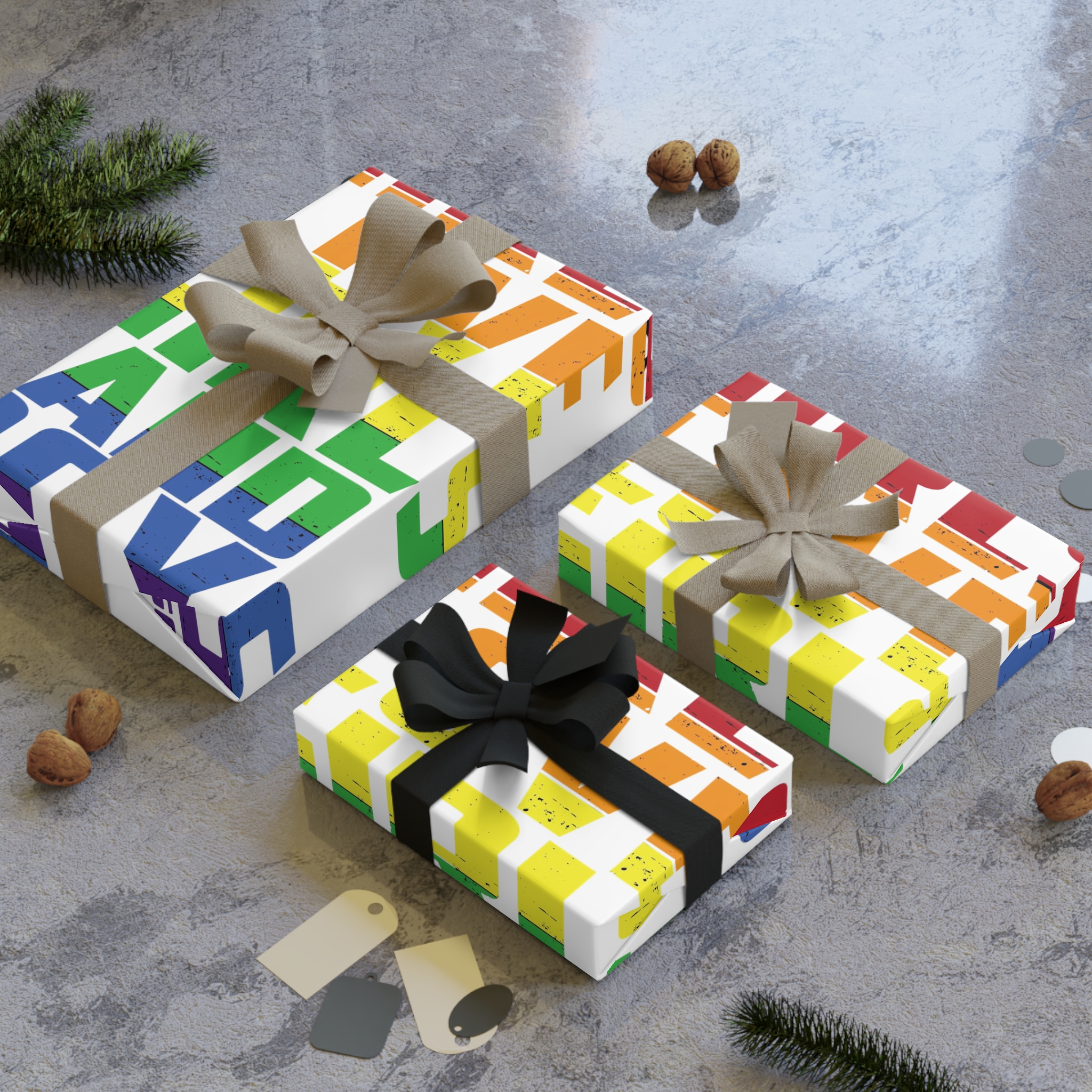 Vector T Shirt Design Template Gift Wrapping Paper Rolls 1pc - Image 4