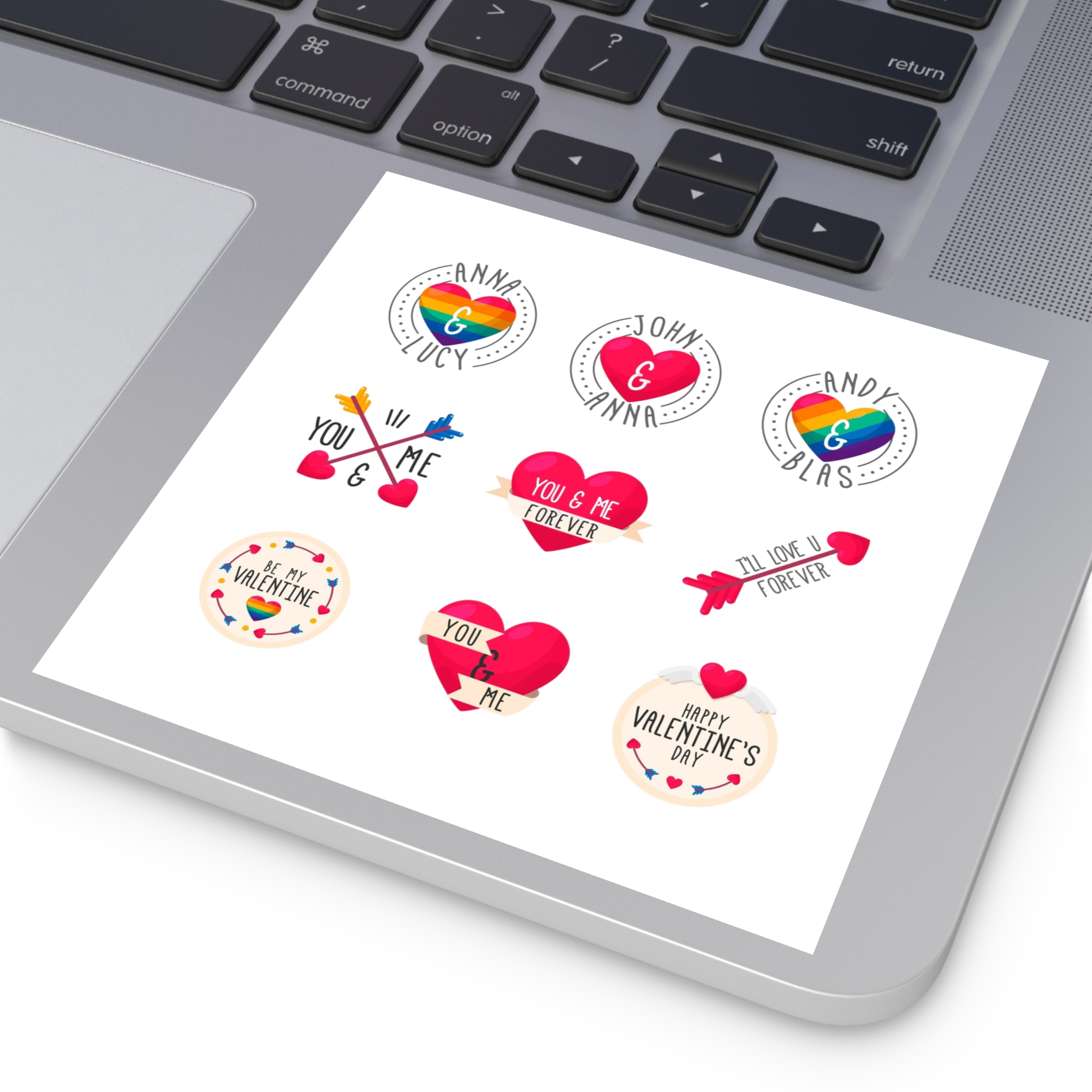 Lgbt Valentine S Day Label Collection Laminate Stickers Square - Image 47