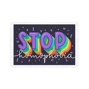 Stop Homophobia Concept Pet Food Mat 12x18