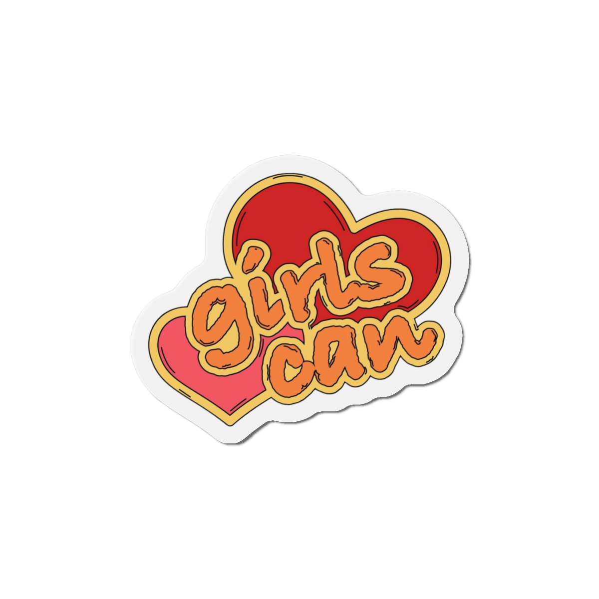 Girls Can Heart Sticker Vector Die Cut Magnets - Image 7