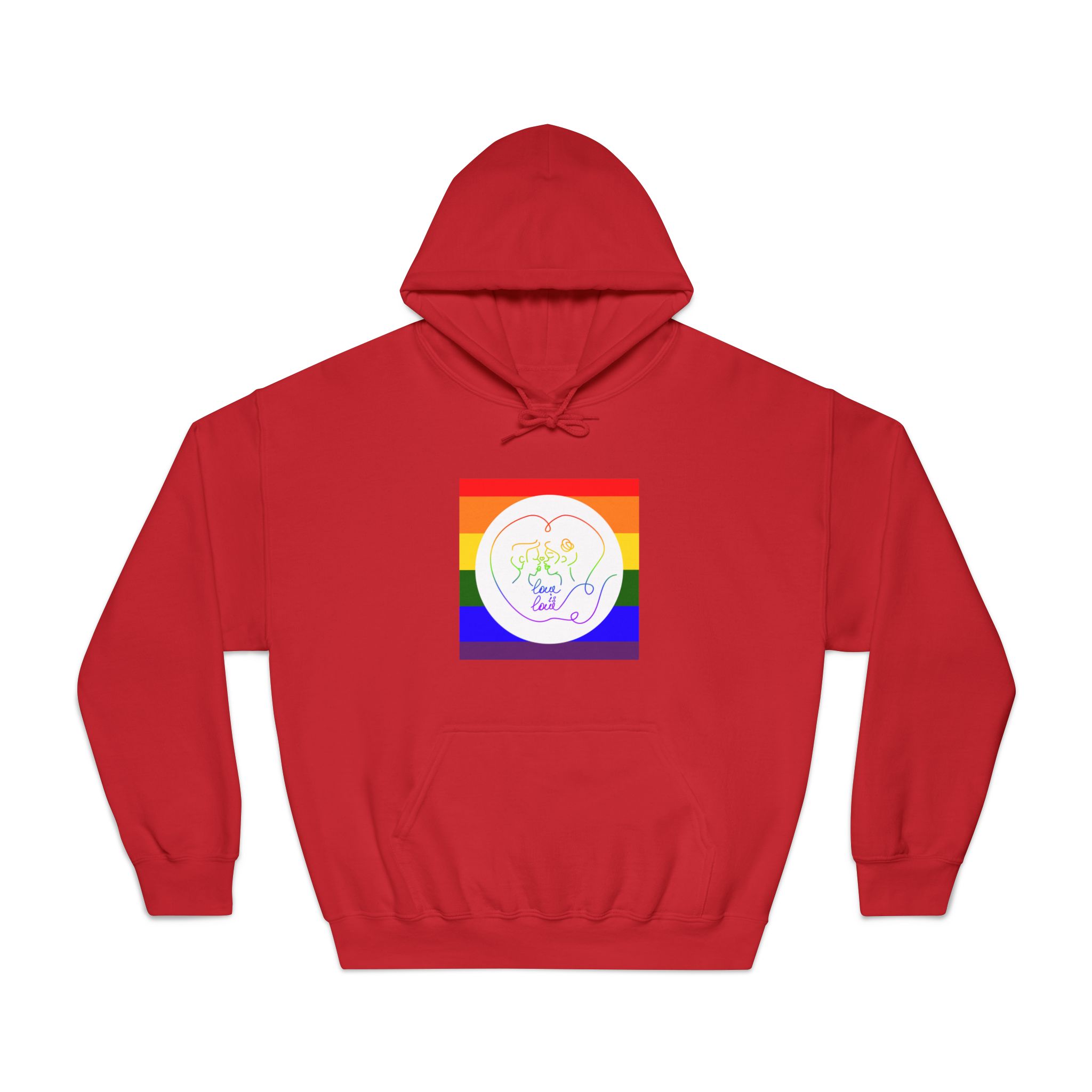 Poster With Kissing Woman Hand Lettering Love Is Love Theme Month Pride Lgbtq Love Background Unisex Dryblend Hooded Sweatshirt - Image 33