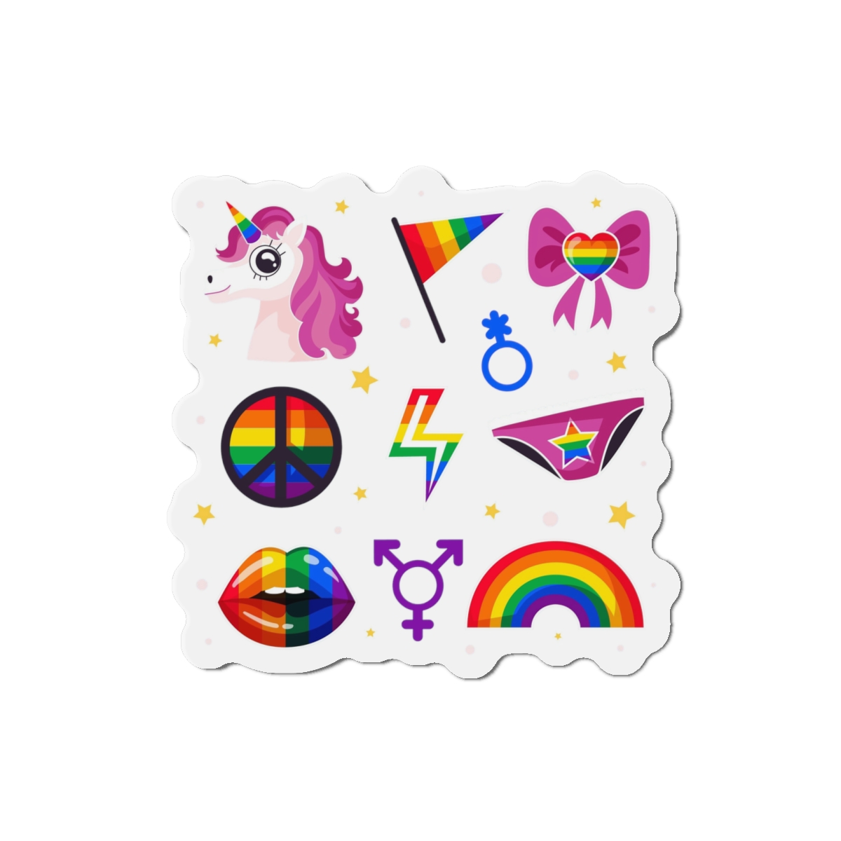 Flat Pride Month Lgbt Elements Collection Die Cut Magnets - Image 10
