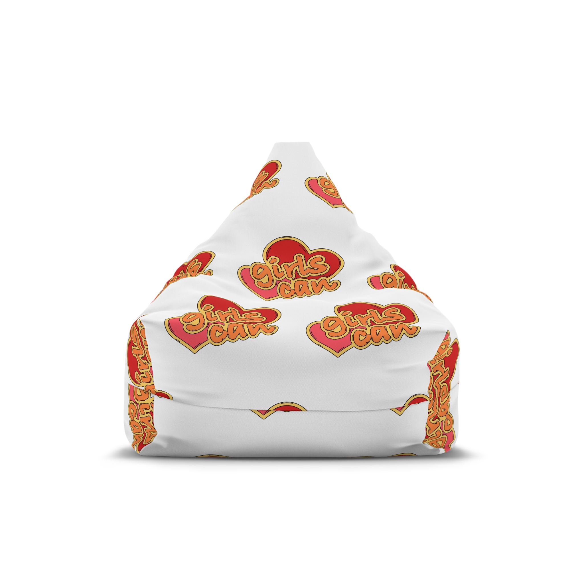 Girls Can Heart Sticker Vector Bean Bag Chair Cover