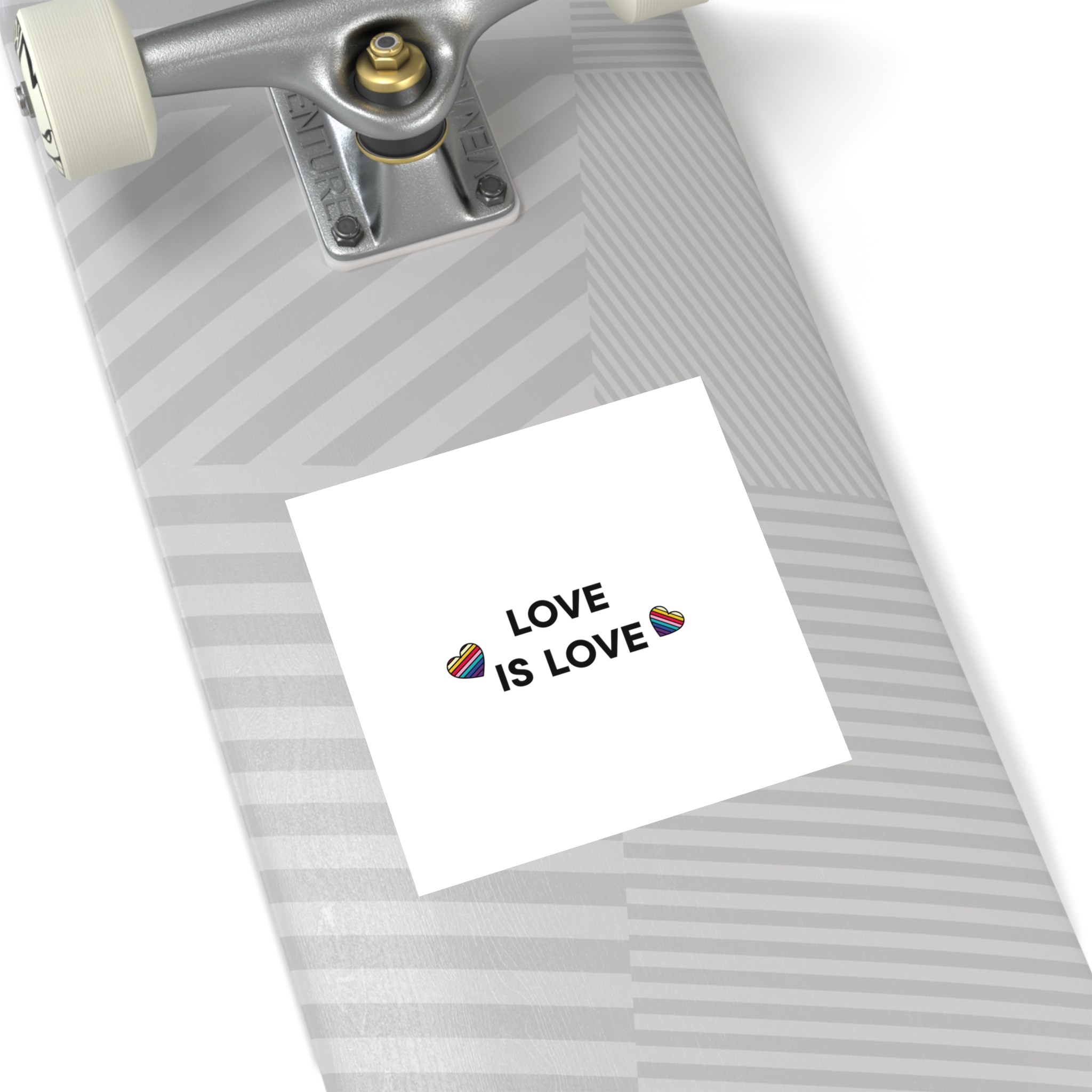 Love Is Love With Rainbow Hearts Laminate Stickers Square - Image 36
