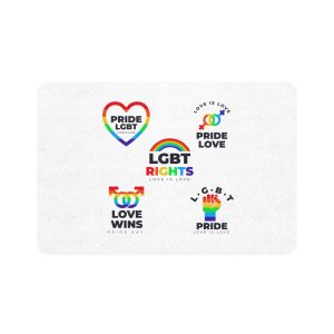 Pride Day Badges Collection Pet Food Mat 12x18