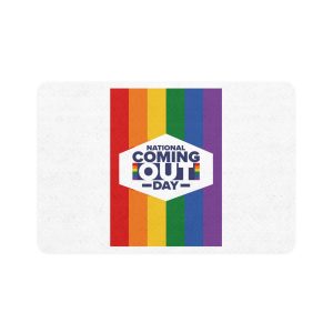 Coming Out Day Pride Month Lgbt Rainbow Flag Diversity Equality Free Love Vector Poster Pet Food Mat 12x18