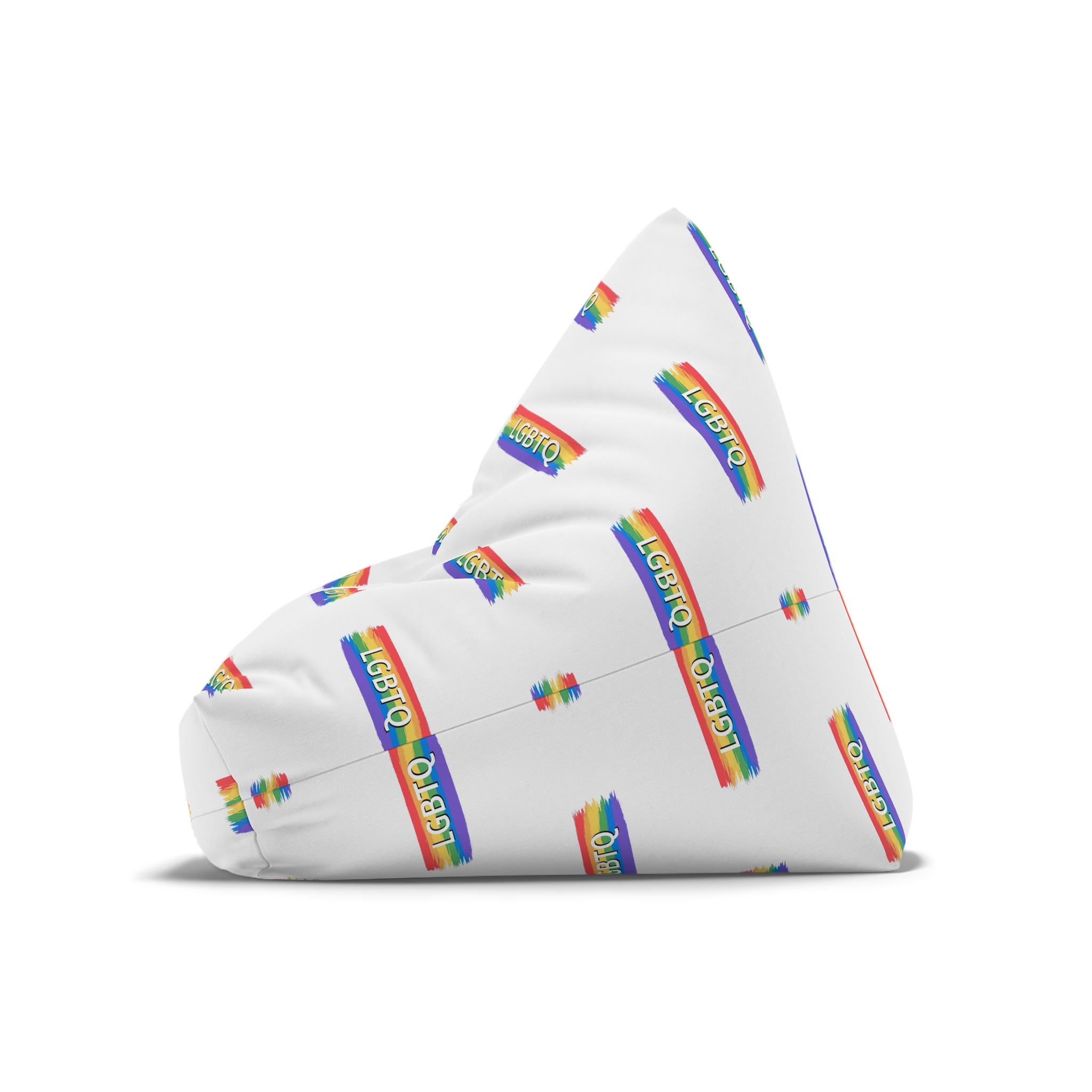 Lgbtq Rainbow Flag Pride Month June Colorful Brush Stroke Lgbtq Flag Vector Illustration Bean Bag Chair Cover - Image 8